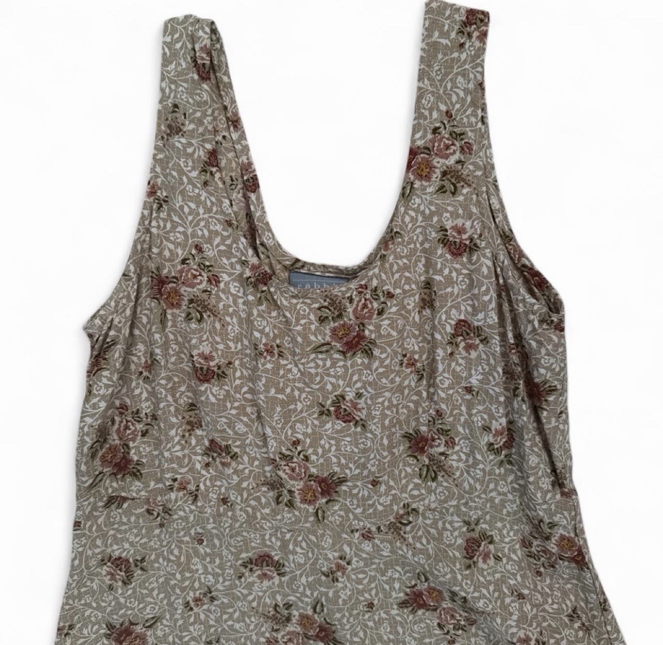 Rabbit Rabbit Rabbit Designs Floral Scoop Neck Strappy Maxi Rayon Dress 4M