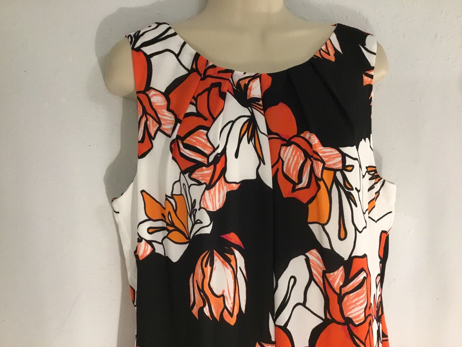 NWOT, WORTHINGTON Fully Lined Pleated Neck & Back Sheath Dress, Size 14