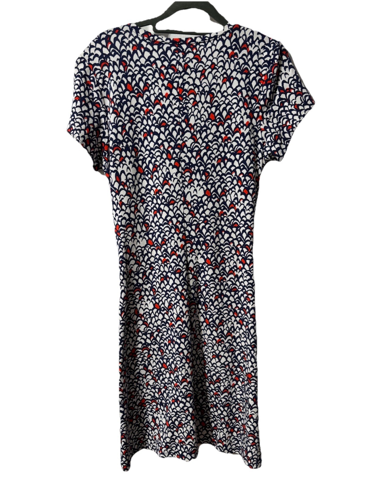Hatley Martine Dress Sz L Feather Tips A-Line Dress Twist Front Stretch $95