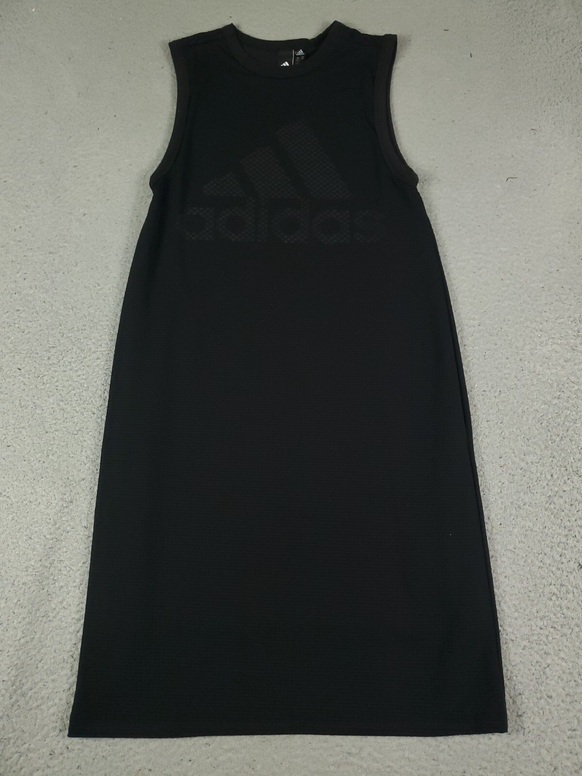 Adidas Tank Top Dress Womens Size 2XS Black Mesh Logo Sleeveless Ladies