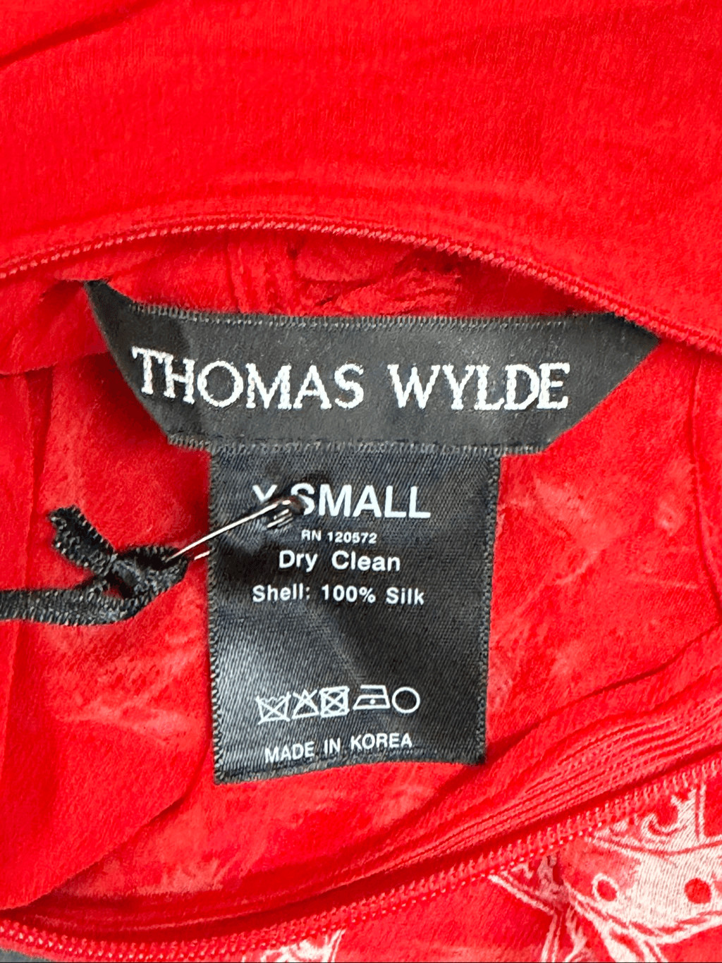 Thomas Wylde Silk Chiffon Red Muni Dress NWT Size XS
