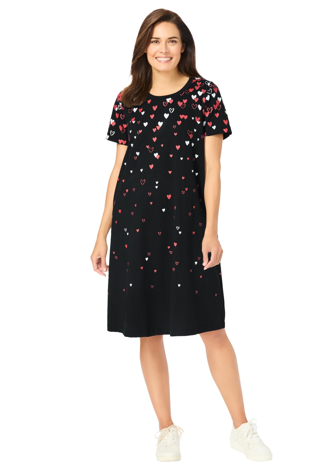 Woman Within Women’s Plus Size Perfect Short-Sleeve Crewneck Tee Dress