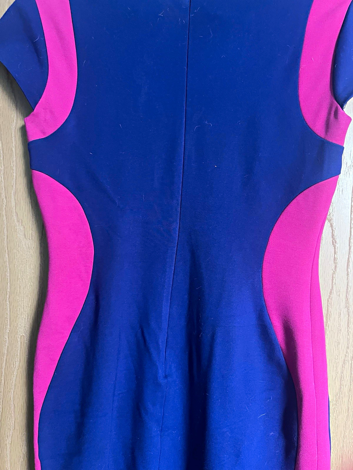 Diane von Furstenberg Womens 0 Blue Pink Colorblock Bodycon Knee Zip Dress