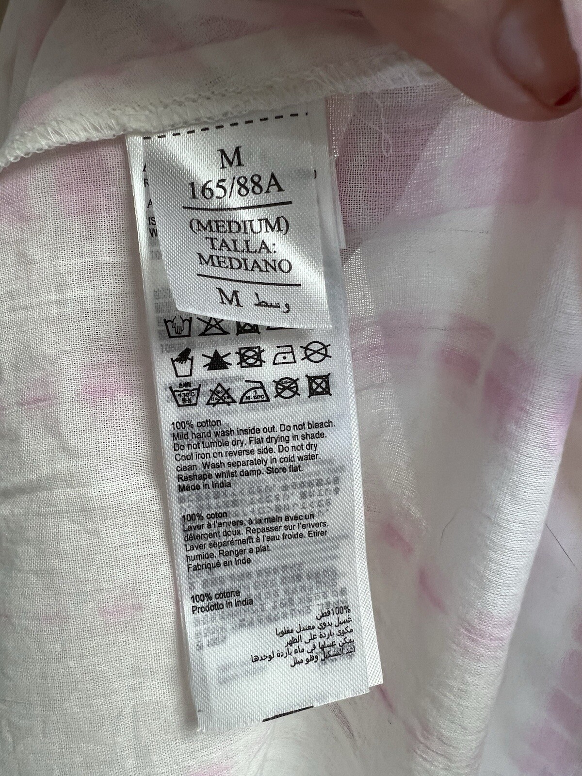 nwt All Saints ISME Cotton Tie-Dye Dress Sz M Pink Cover-Up Drawstring Waist