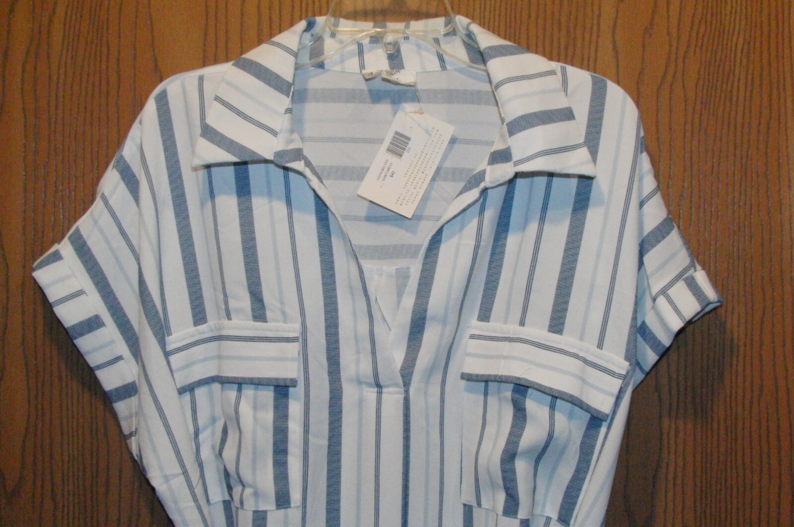 Perch by Blu Pepper Sofia Belted Shirt Striped Polyester Dress 2XL NEW $42