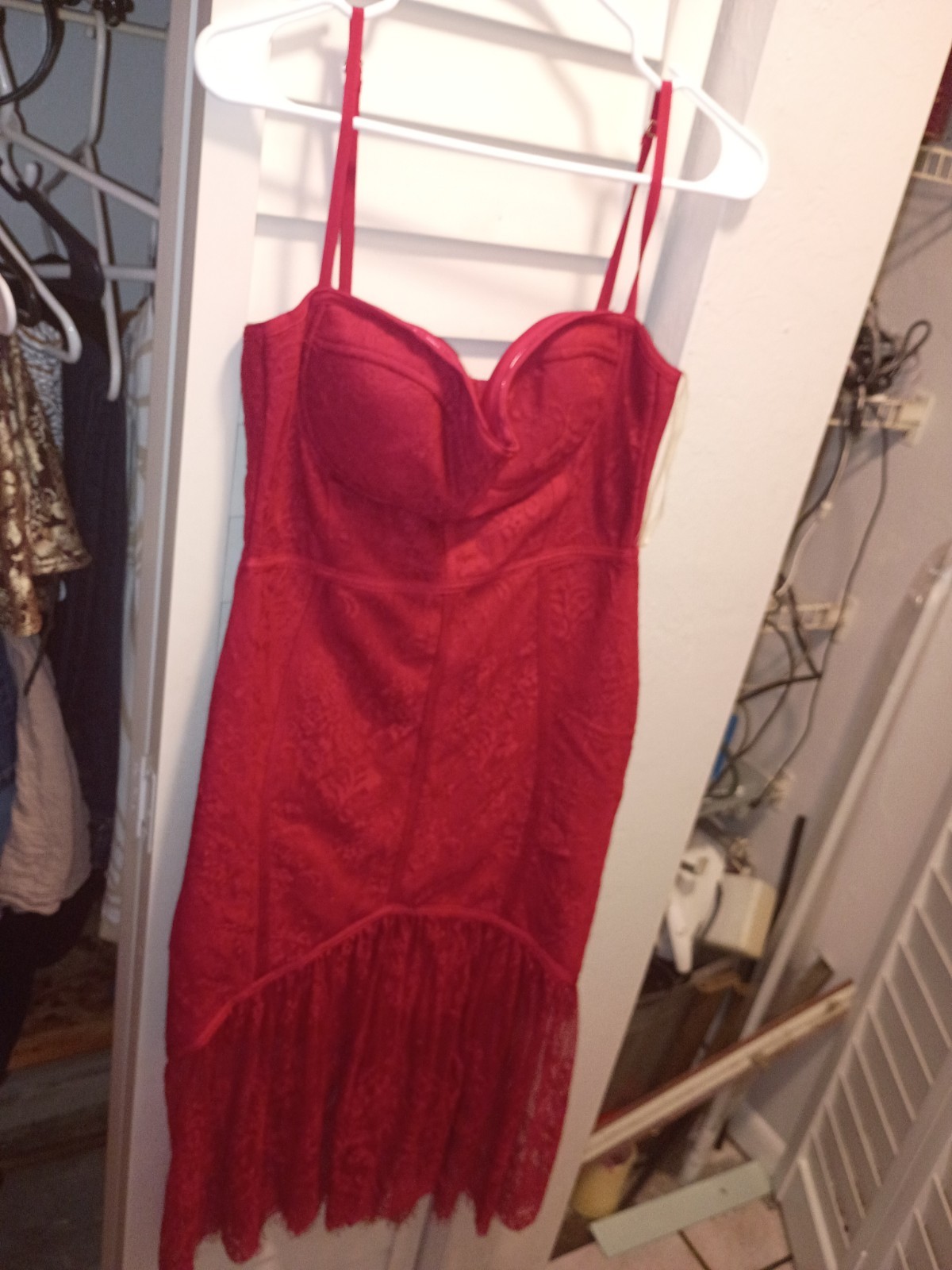 My Triangles Burgundy Sheer Ruched Long Sheath Dress Sleeveless Size S