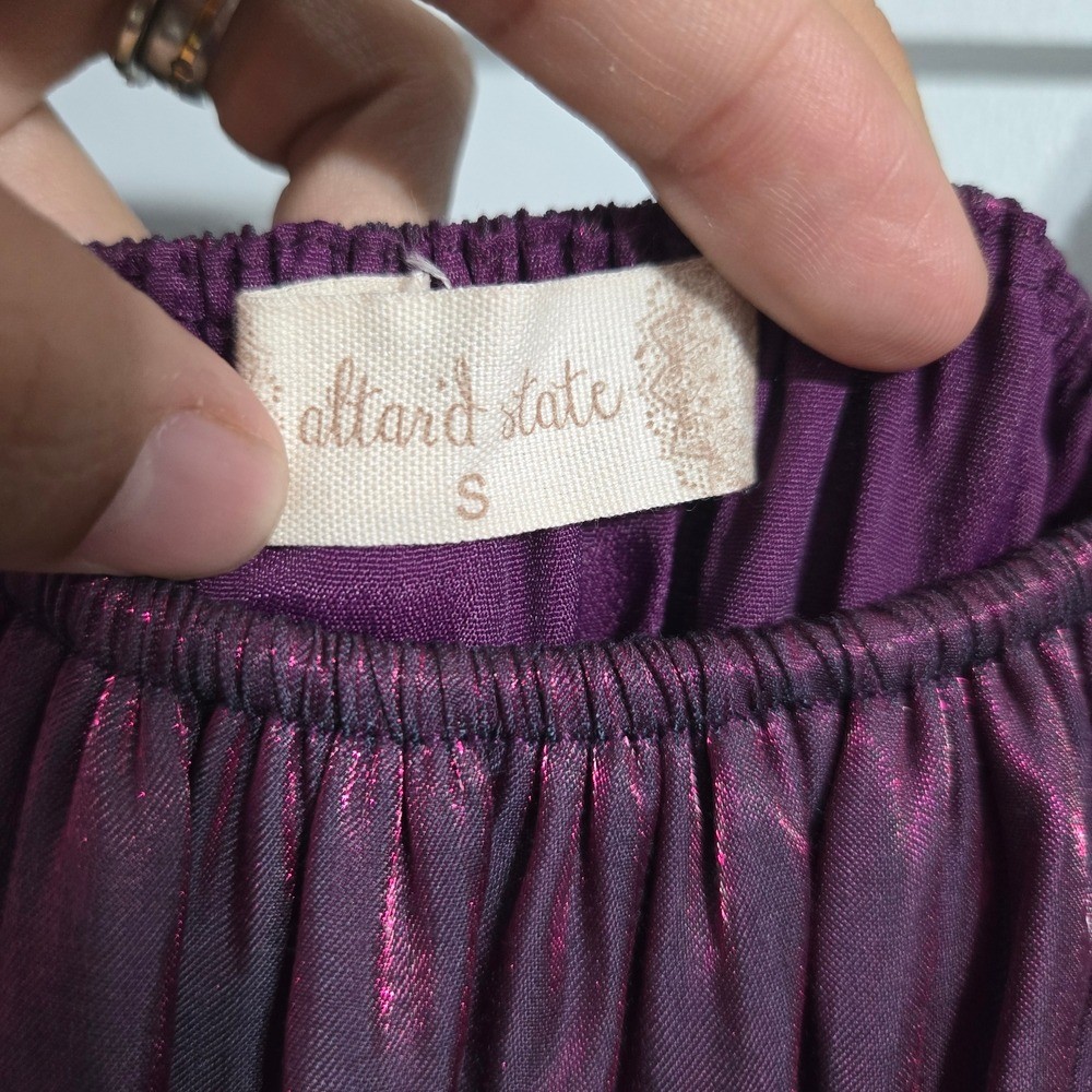 M#14 Altard State Shimmer Soleil Mini Short Dress Wine Purple Pink Size S NWT