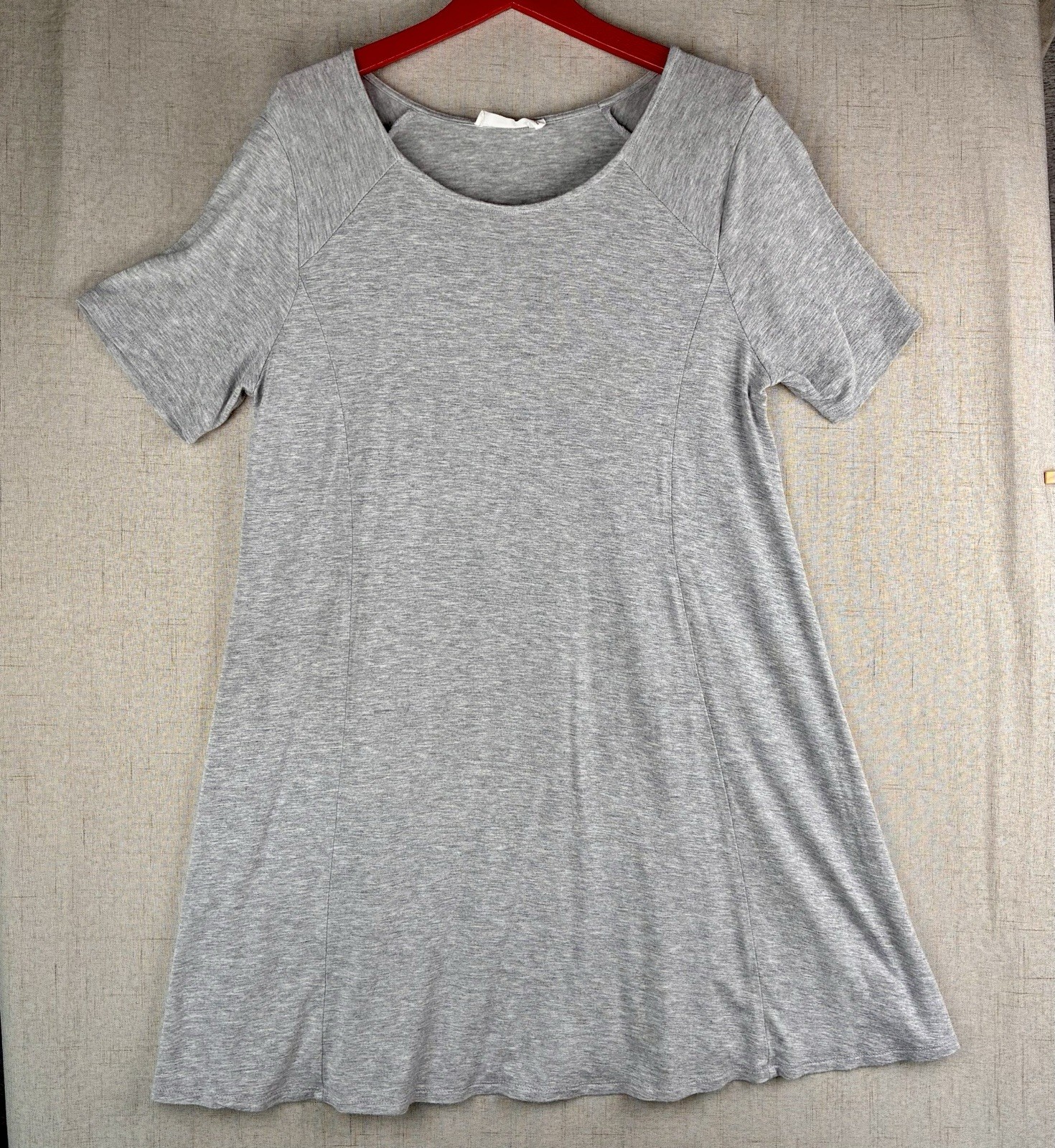 Double Zero Gray Dress L Stretch Jersey Swing Comfy Feminine Awesome Butter Soft
