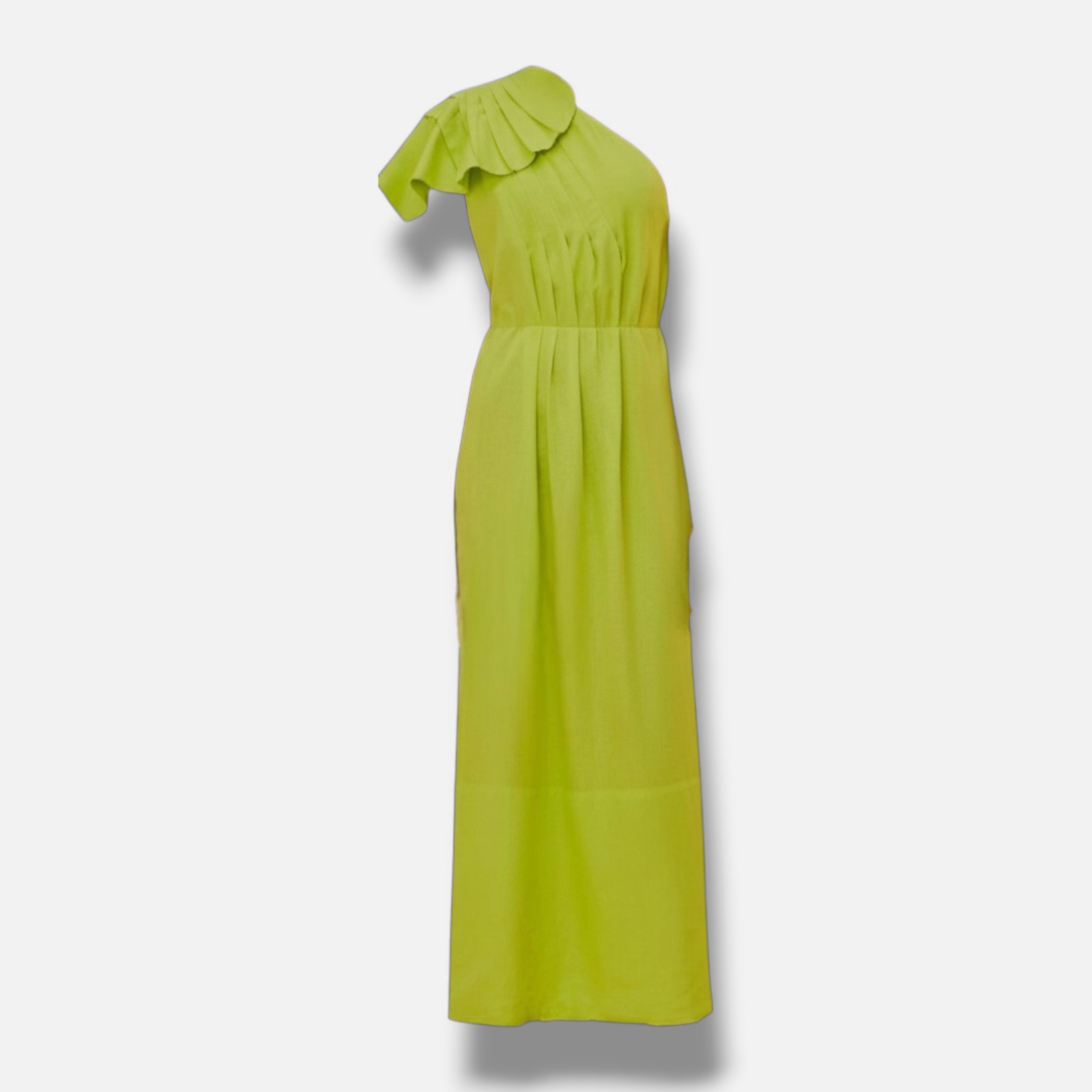 Farm Rio Women’s Green Leaf Lenzing Ecovero Euroflax Maxi Dress Size XS