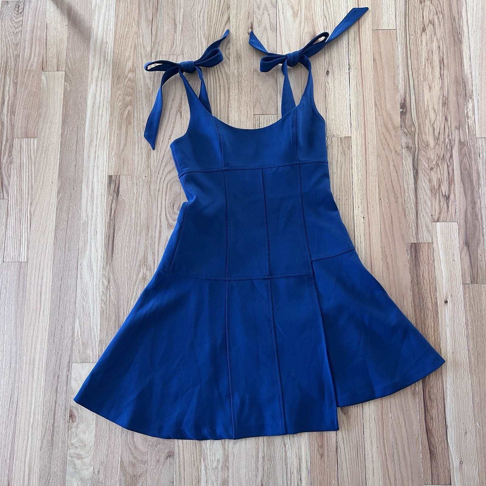 Cinq A Sept Woman’s Sz 2 Dark Blue Jeanette Tied Asymmetrical Mini Dress