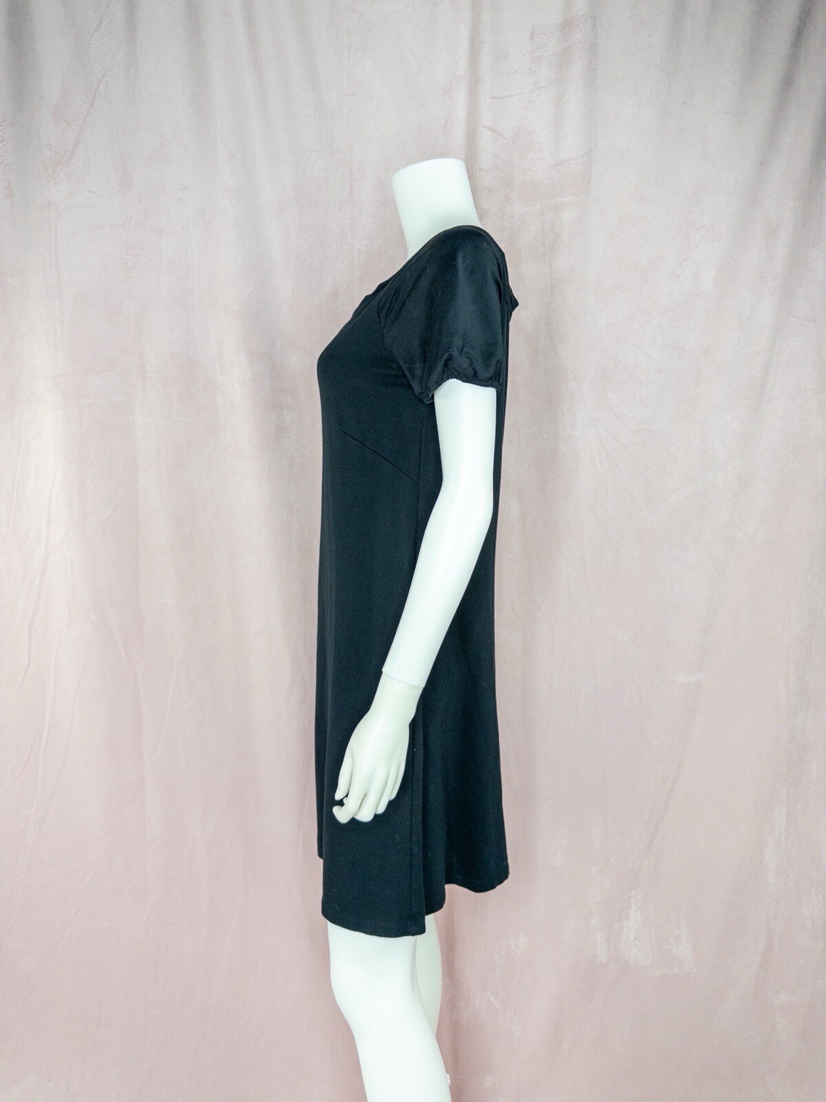 Sport Max Womens Black Puff Sleeve Dress Size Medium Scoop Neck Max Mara