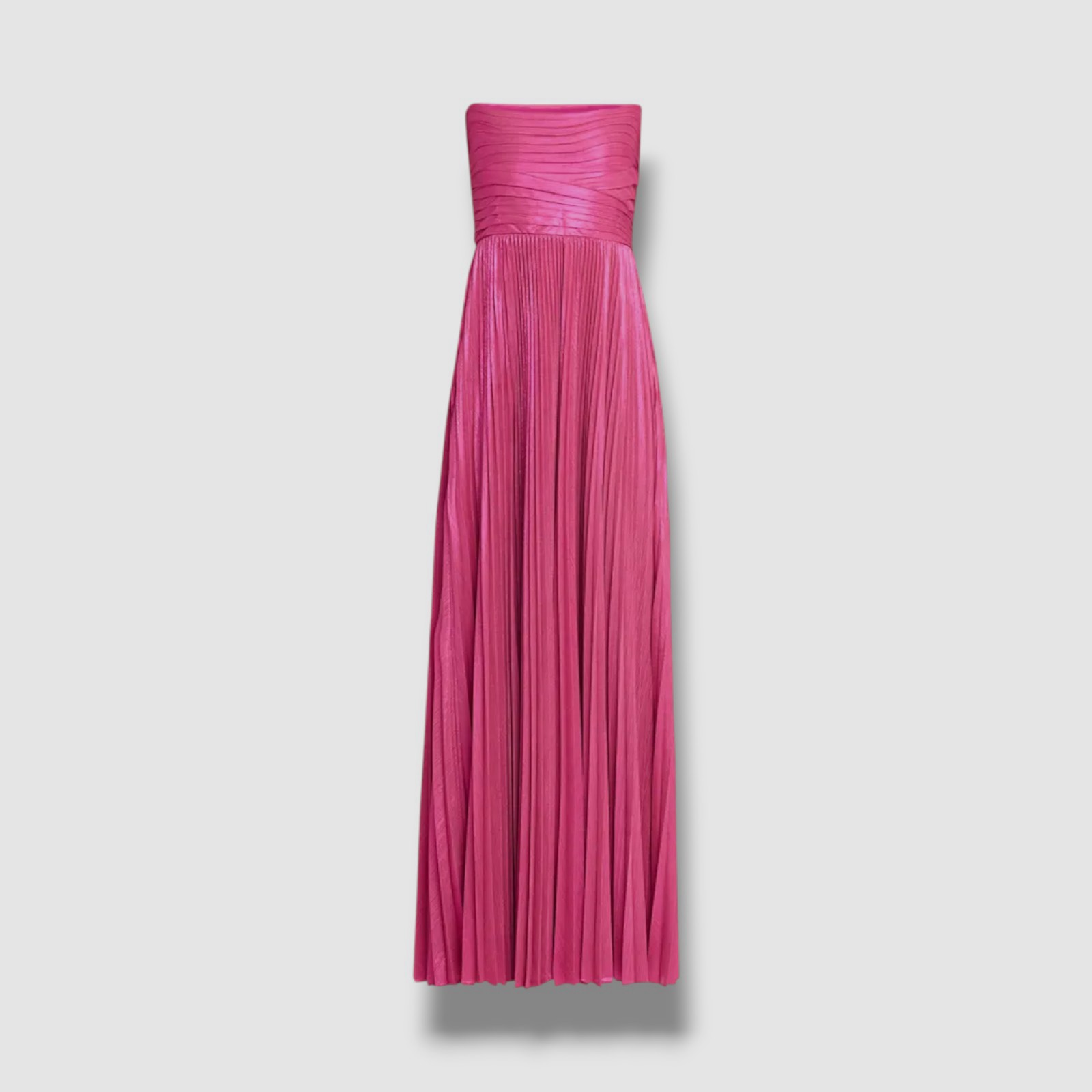Retrofête Women’s Pink Metallic Pleated Strapless Sevyn A-Line Dress Size S