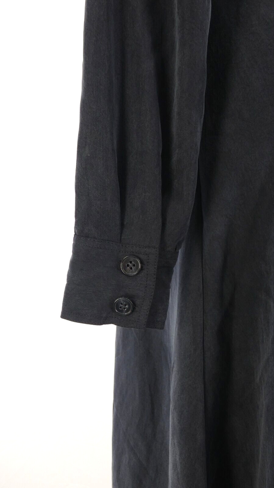 MNG Mango Shirt Dress Navy Tencel Utility Midi Dress Button Front Size S
