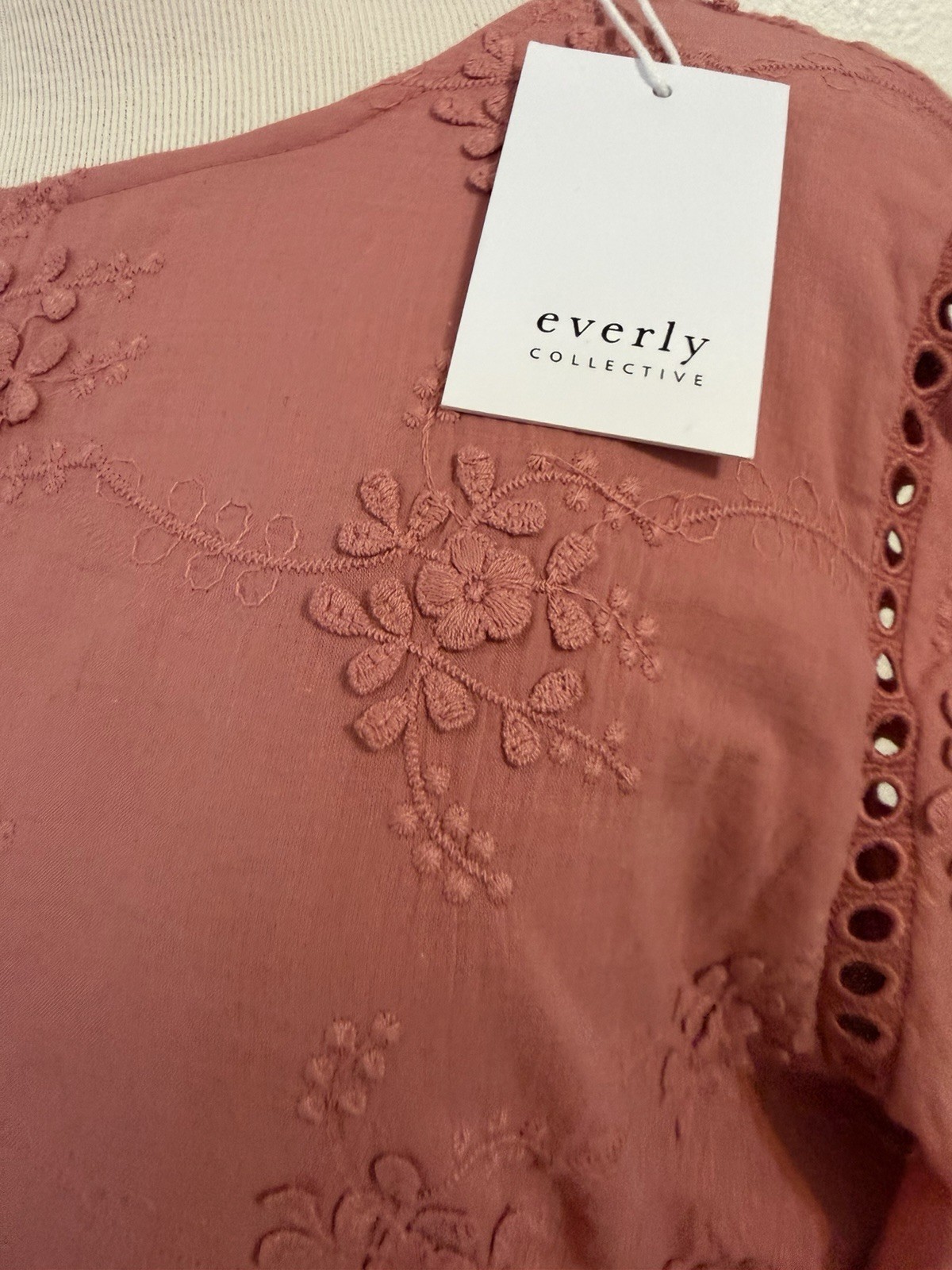 Everly On Location Dress Cotton Lace Midi Dress Beautiful Dusty Rose Size Large