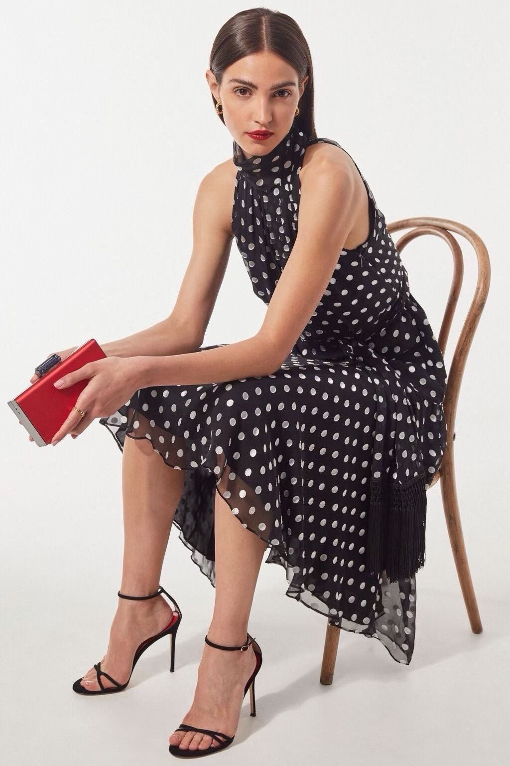 carolina herrera polka dot Midi Dress Size 10