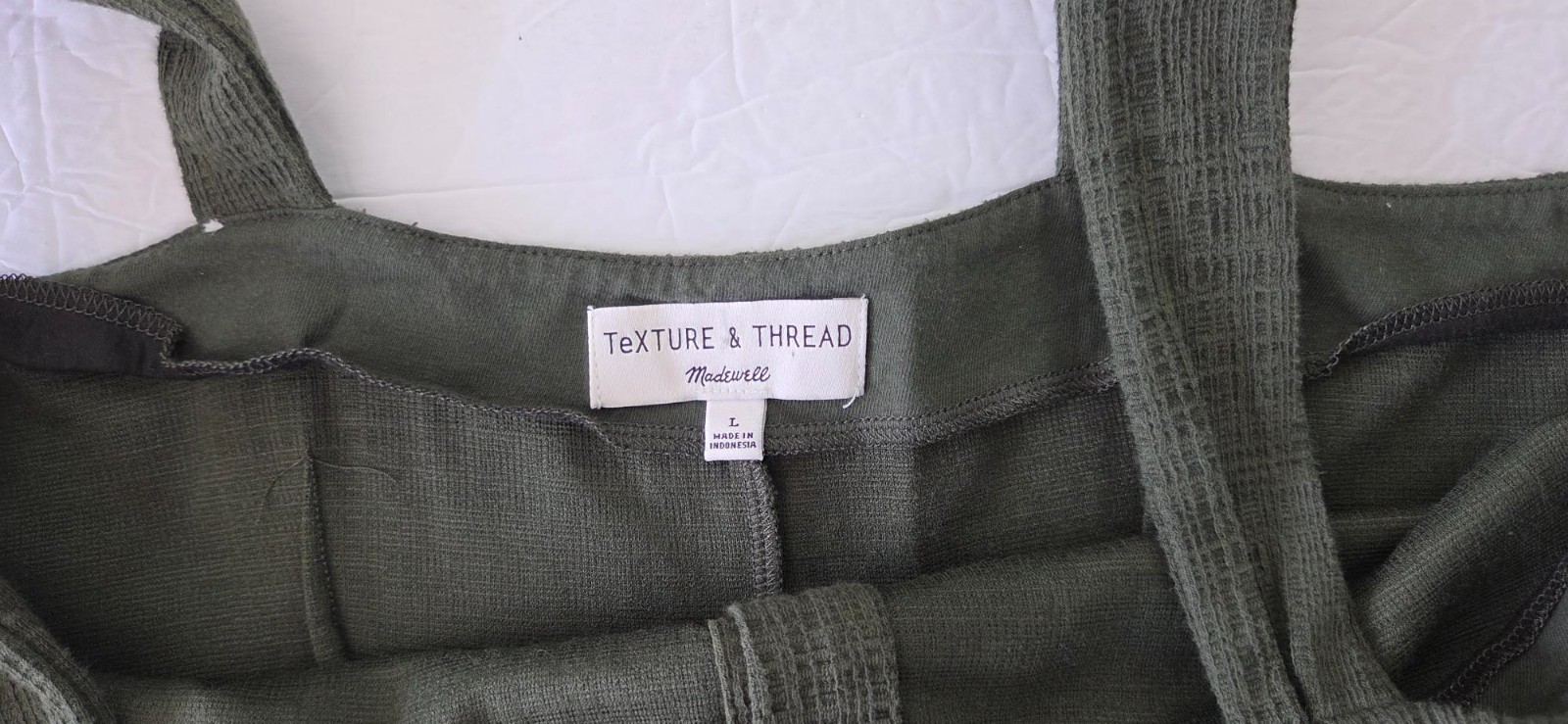 Madewell Texture & Thread Button-Front Tank Dress in Olive Green Size Medium
