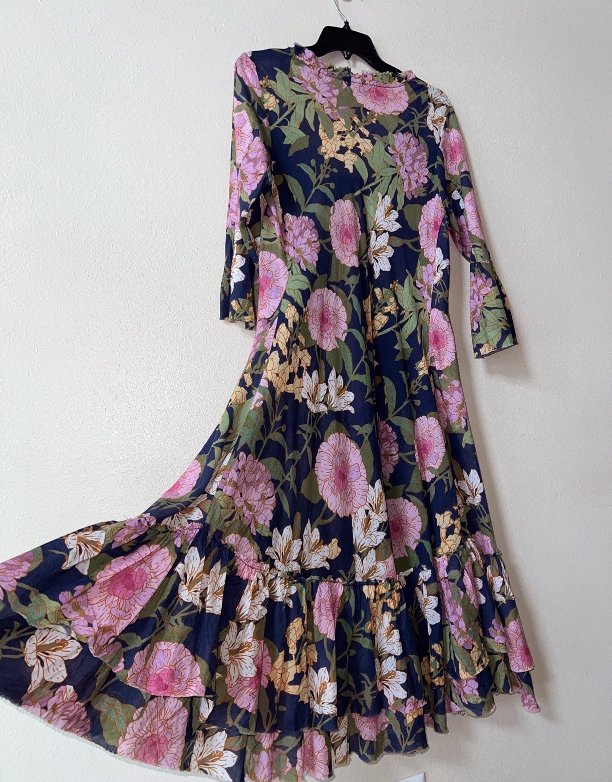 ONE SEASON Australia Valentina Cotton Dress Medium Midi Floral St Barts Boho