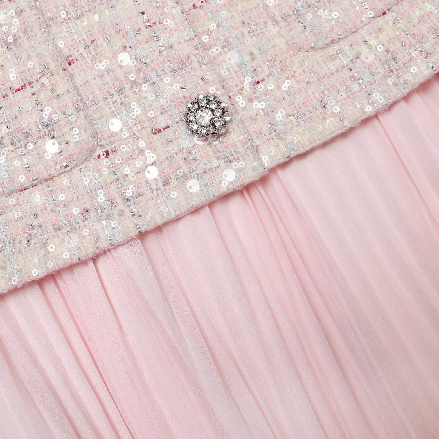 self portrait PINK SEQUIN BOUCLE TAILORED MIDI DRESS $ 750 Size US 0 UK 4