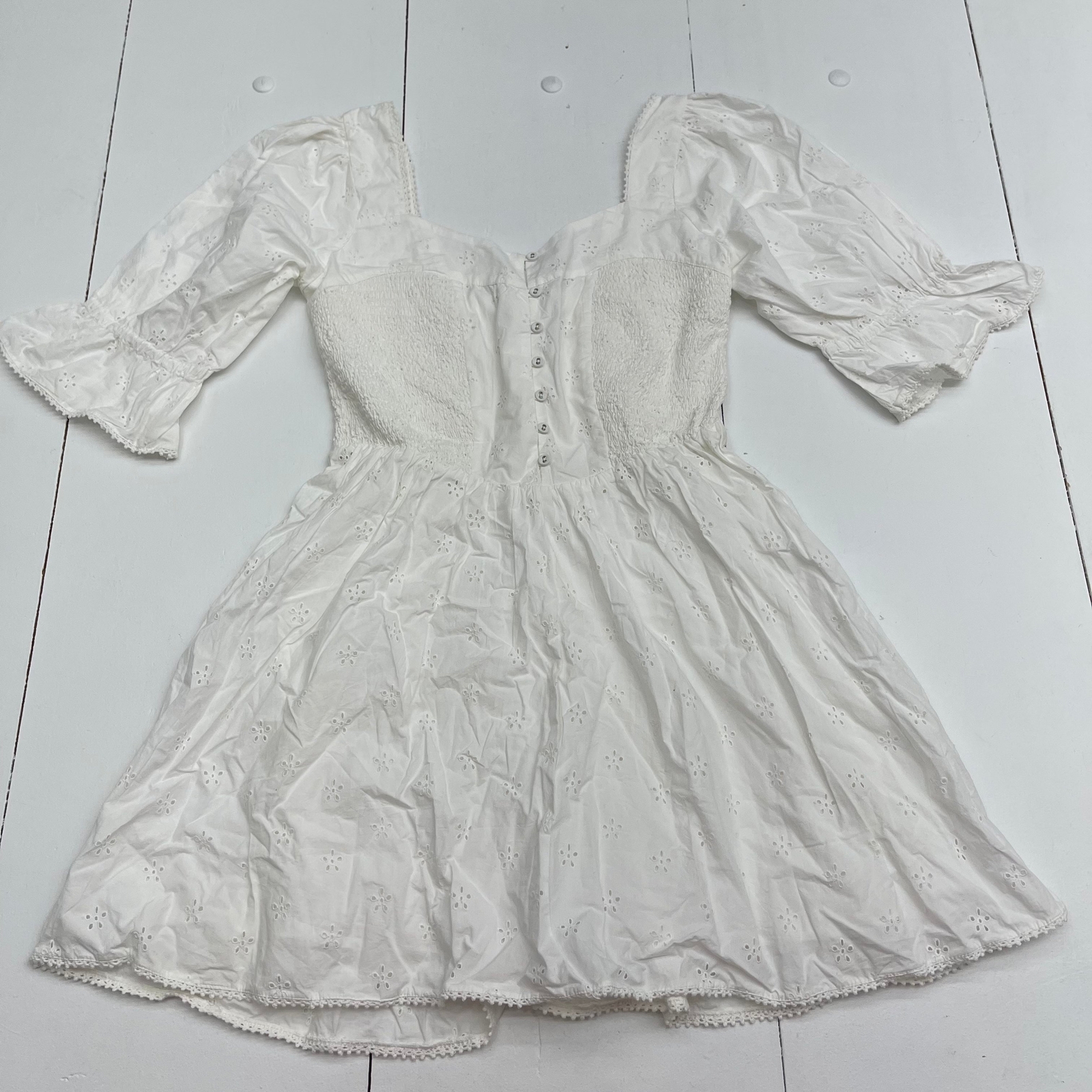 Spell & The Gypsy Collective Bo Mini Dress White Women’s Size Medium New Defects