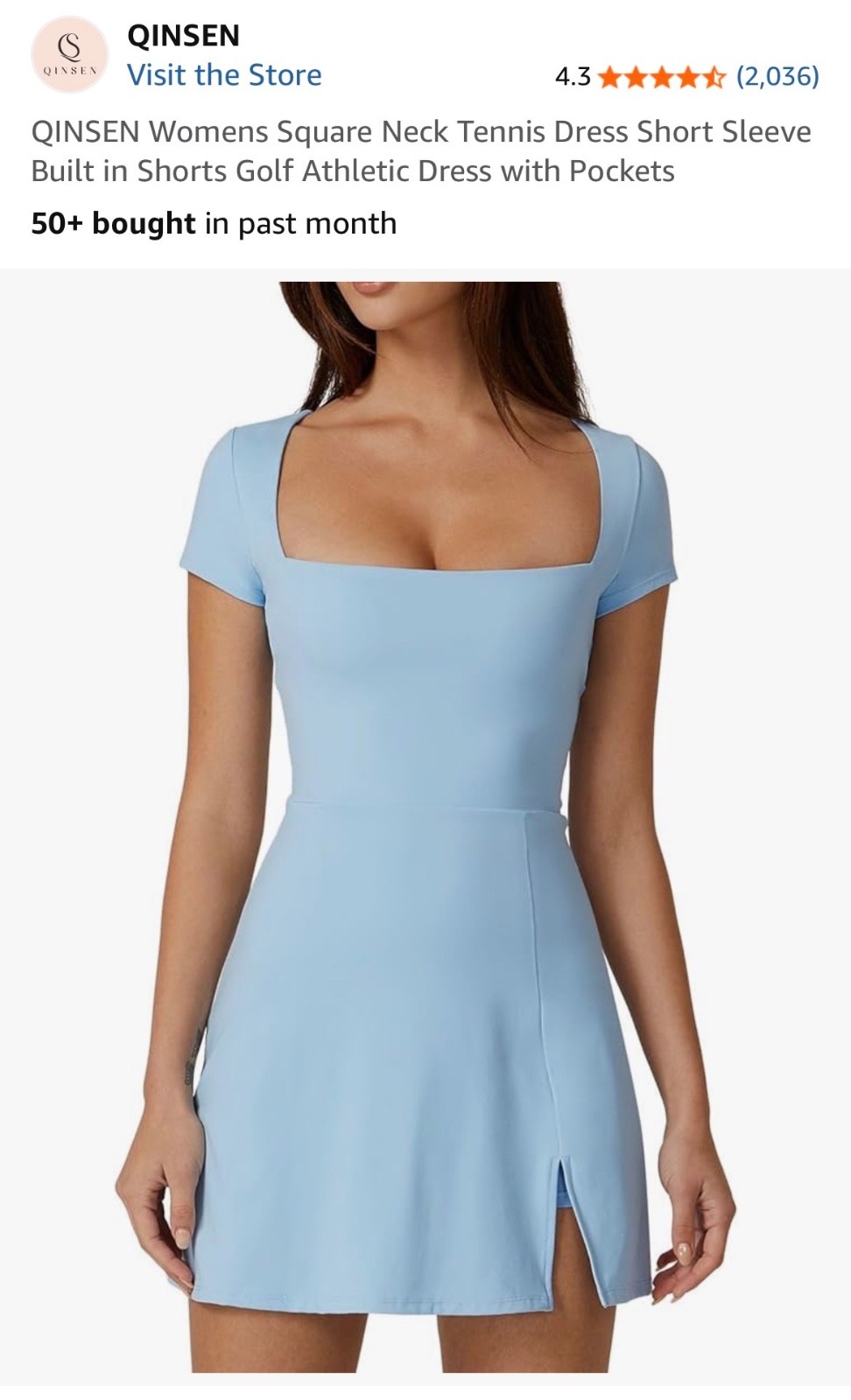 Blue Sport Yoga Dress Quinsen