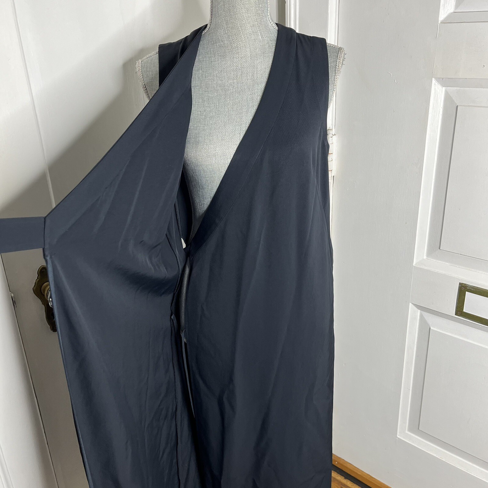 Everlane Goweave Japanese Wrap Dress Sleeveless in Dark Navy Size 2 Midi Dress