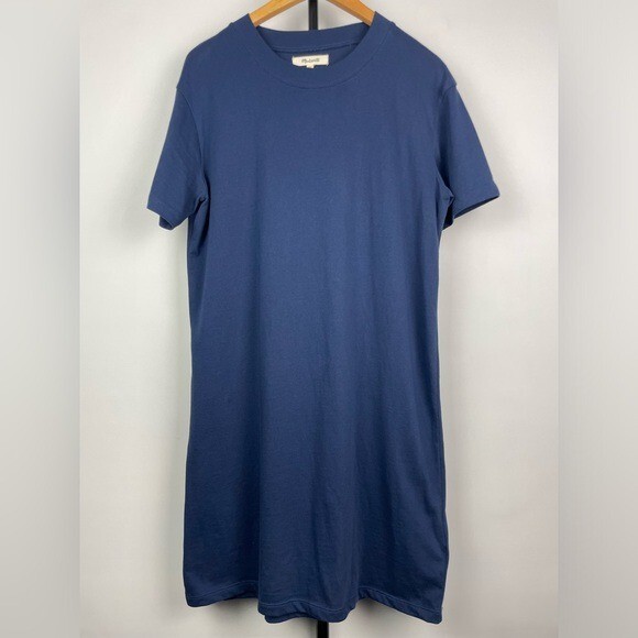 Madewell Blue Short Sleeve Crewneck Mini T-Shirt Dress SIZE XS