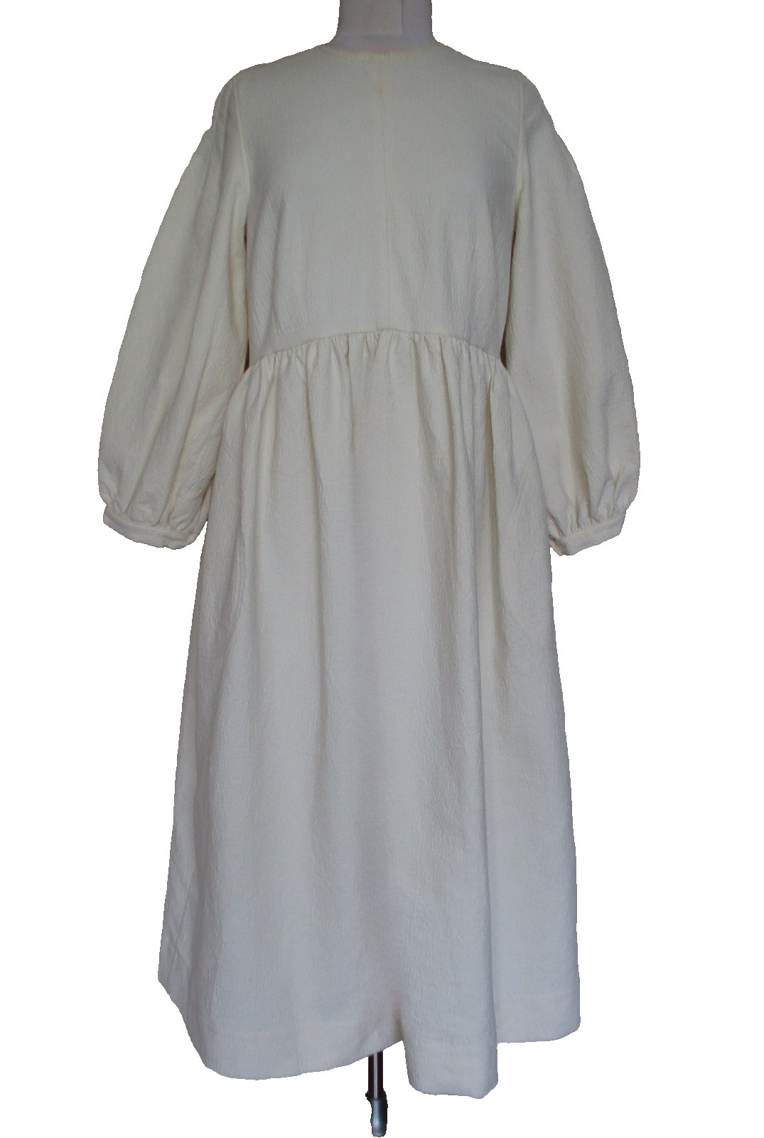 &Daughter Dress Ecru Organic Cotton Midi Cottagecore Size 10 Women