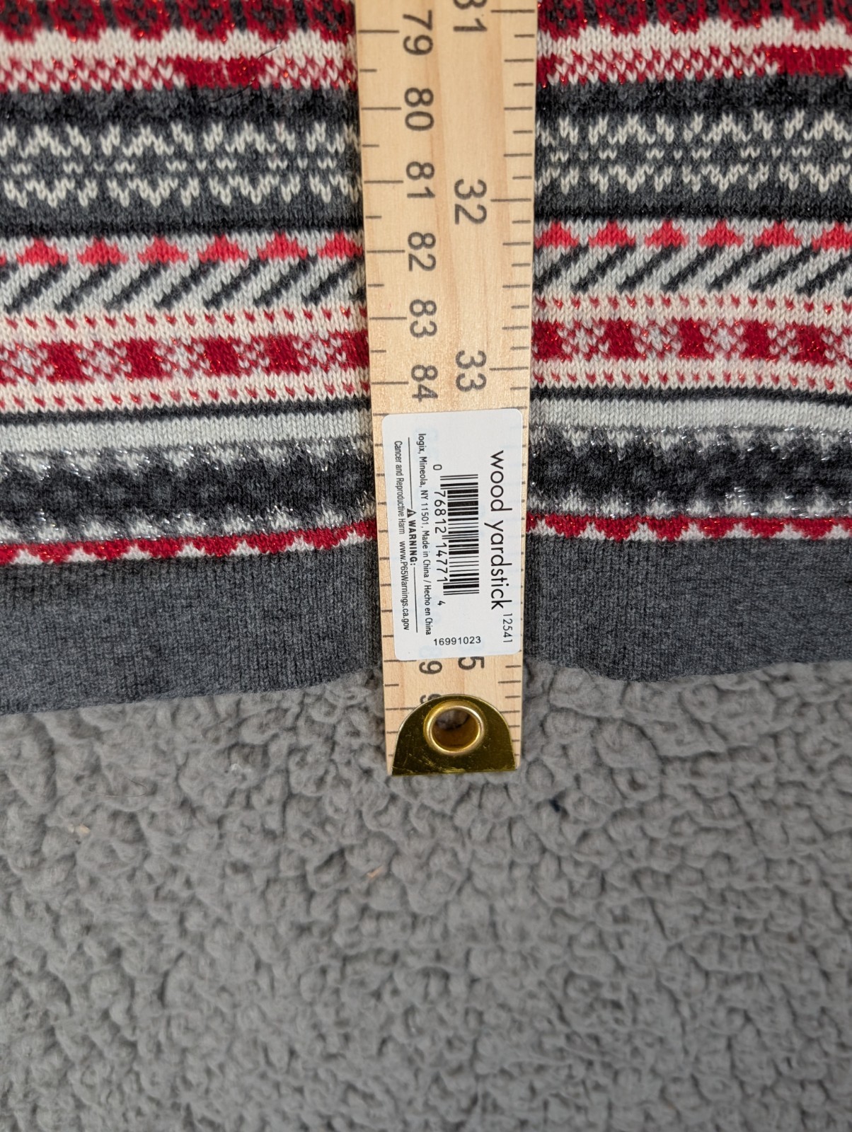 Tommy Hilfiger Fair Isle Knit Sweater Dress Women’s XL Red Midi Holiday Winter