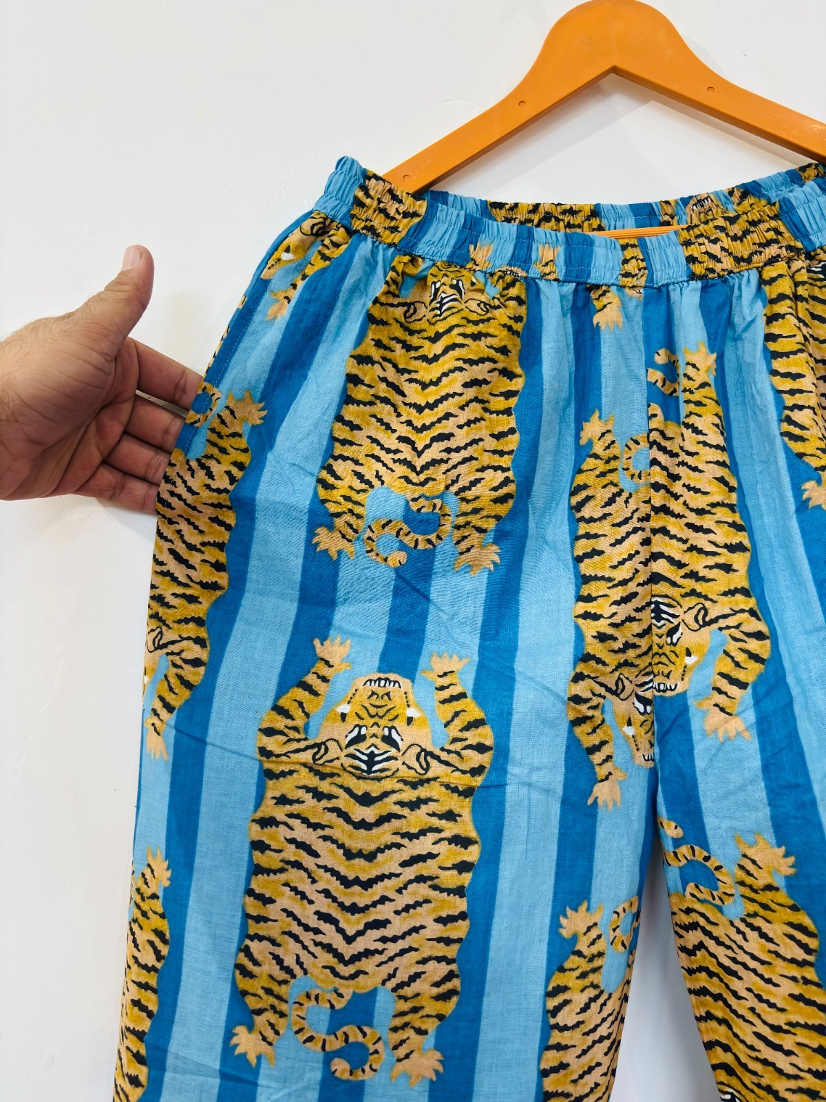 Tiger- Print Cotton Pajama Set:Summer Loungewear night wear for woman’s giftitem