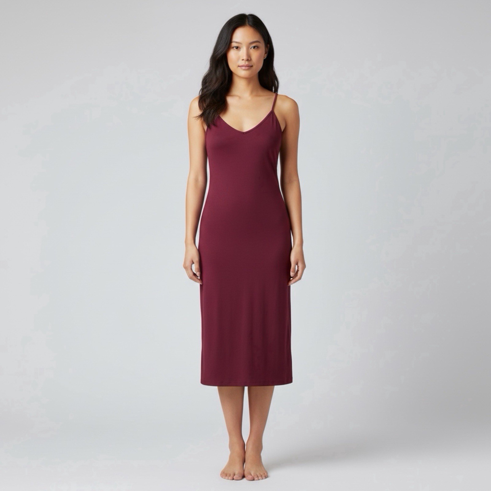 Dress Size Women’s Small Burgundy Slip Nightgown Lightweight Spaghetti Straps