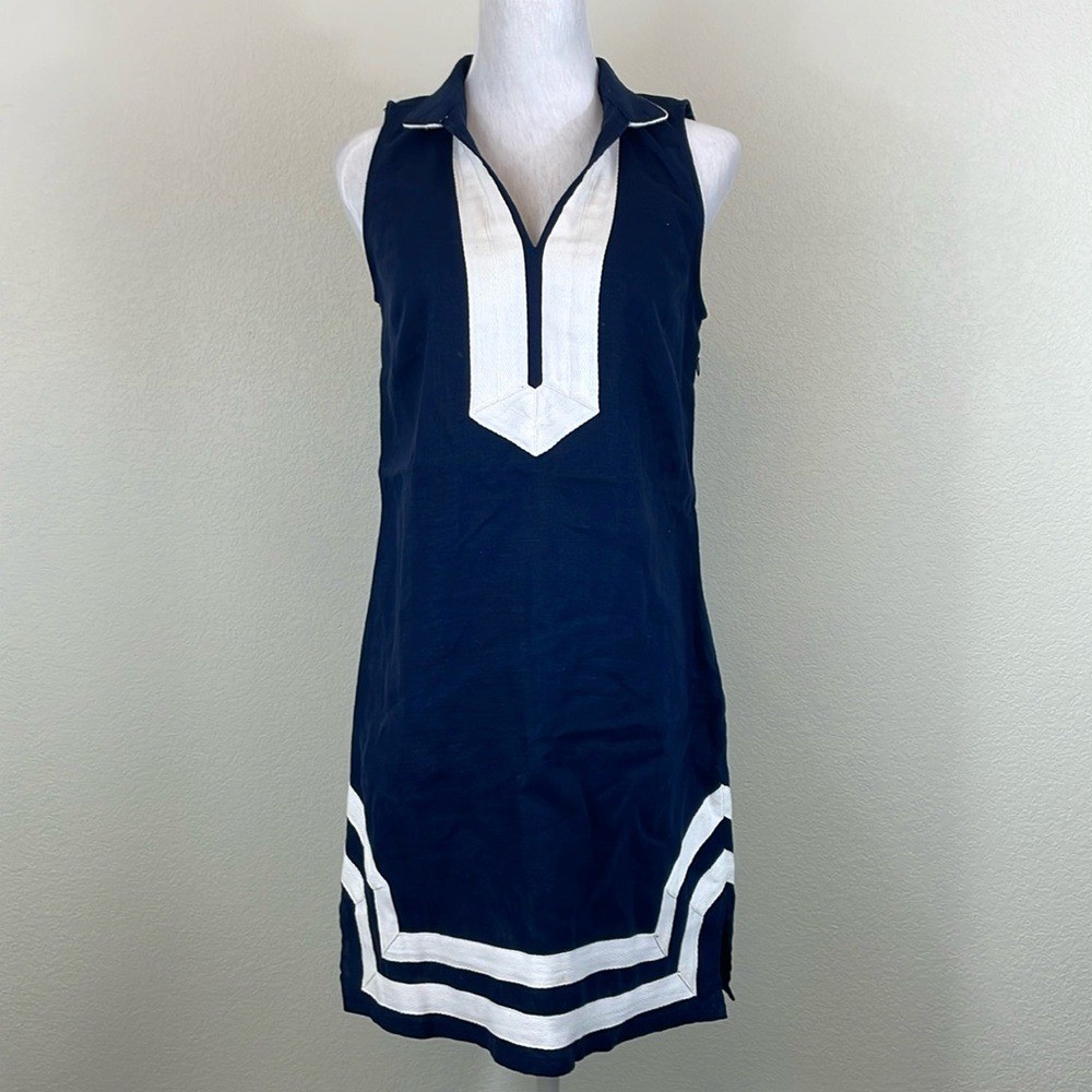 Sail to Sable navy blue linen dress size s