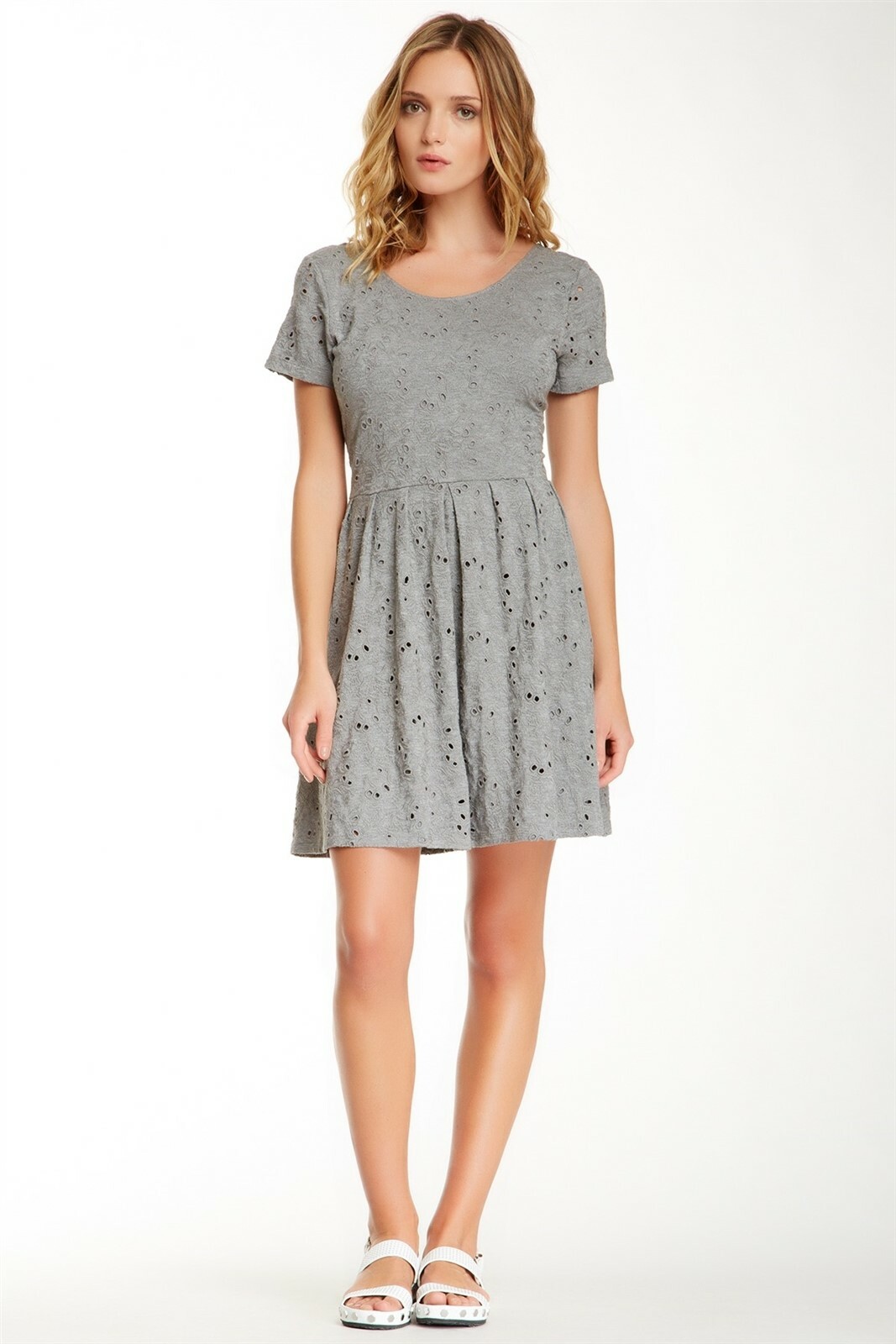 Rebecca Minkoff Gray Short Sleeves Back Zip Closure Storm Mini Dress Size M