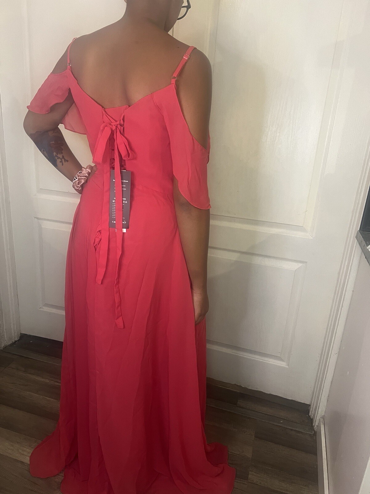 RYANTH Bridesmaid Dresses Women Formal Evening Orange Satin V Neck Size 10 NWT