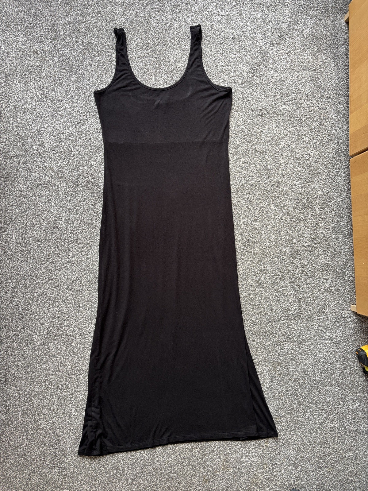 Trend city Chambray Back Modal Maxi Tank Dress M Long scoop neck casual classic