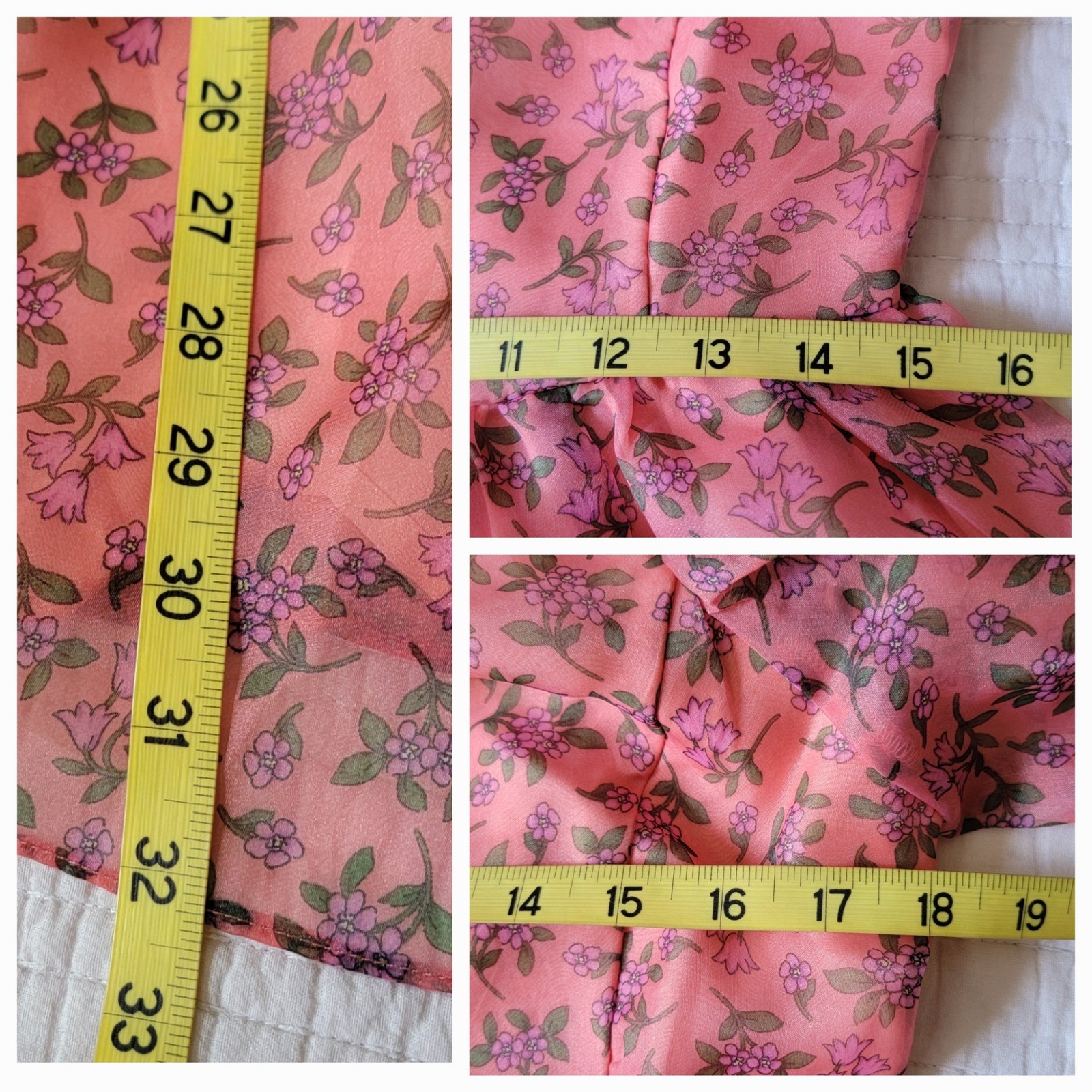 NWT Lost + Wander Pink Floral Venus Rising Mini Dress Babydoll Puff Sleeves Med