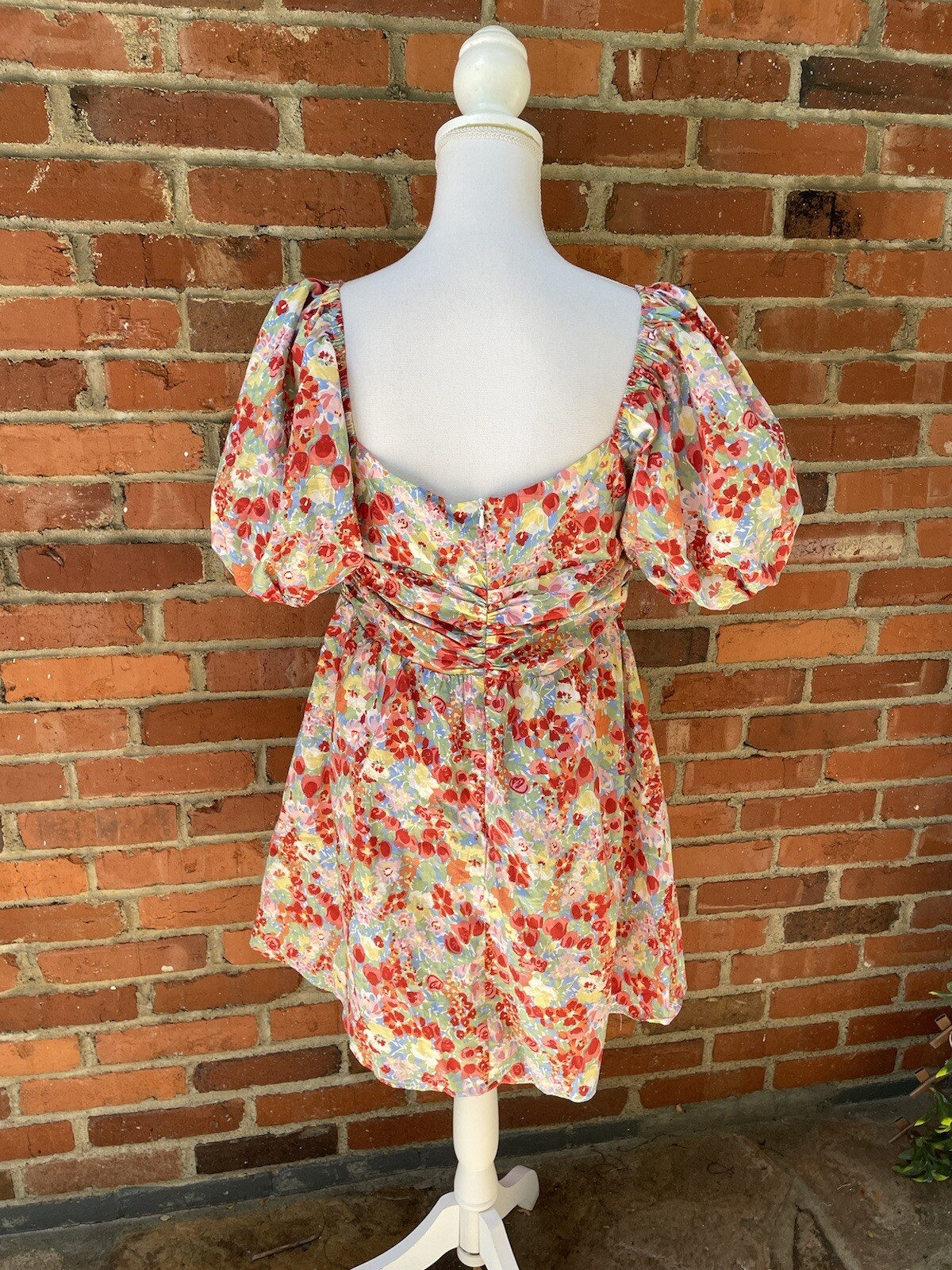 New NWT All About May Say Hello Dress Floral Mini Fit Flare Puff Sleeves Sz 10