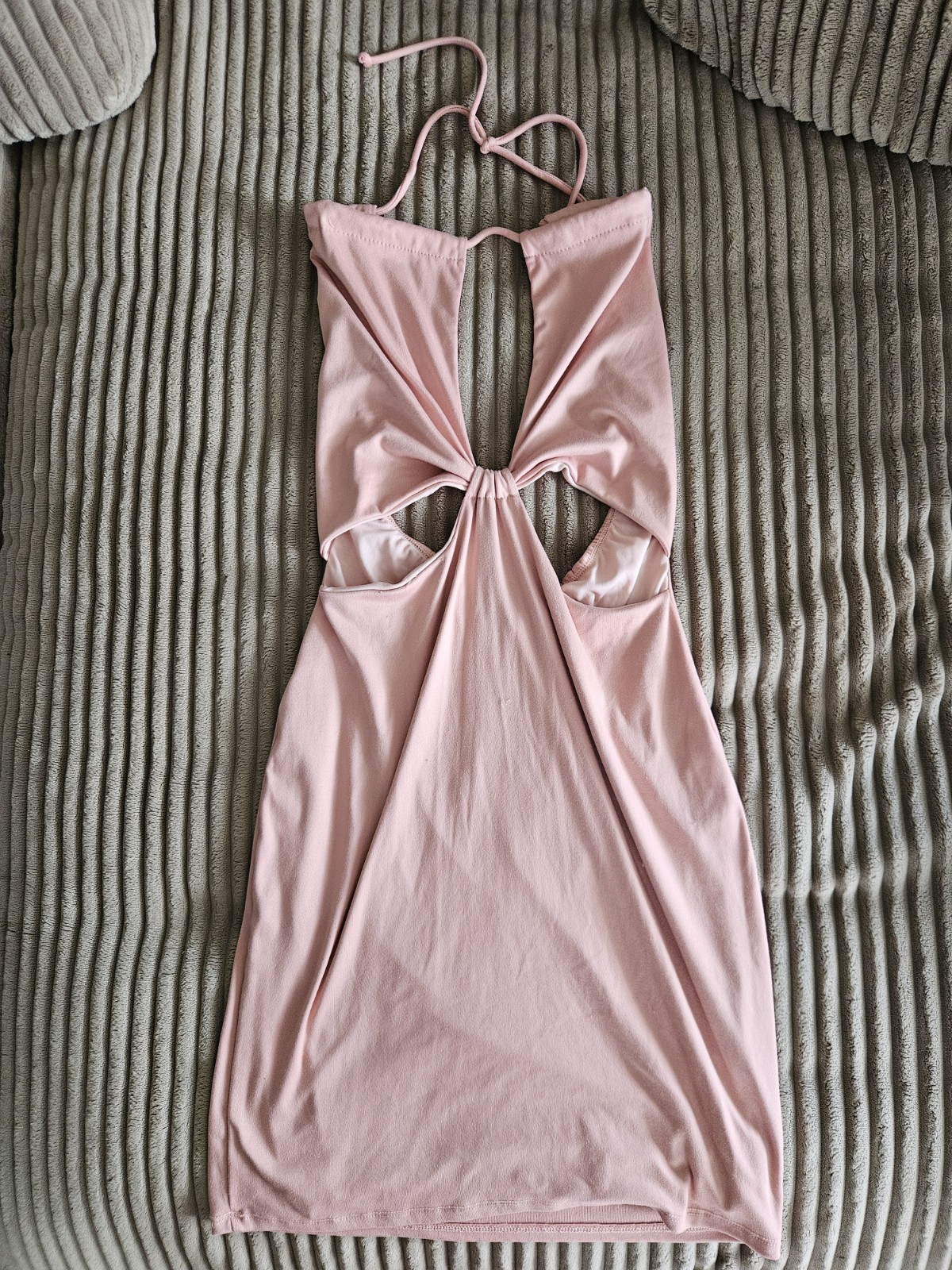 21 Saibrs Pink Halter Bodycon Mini Dress Cut Out Backless Medium