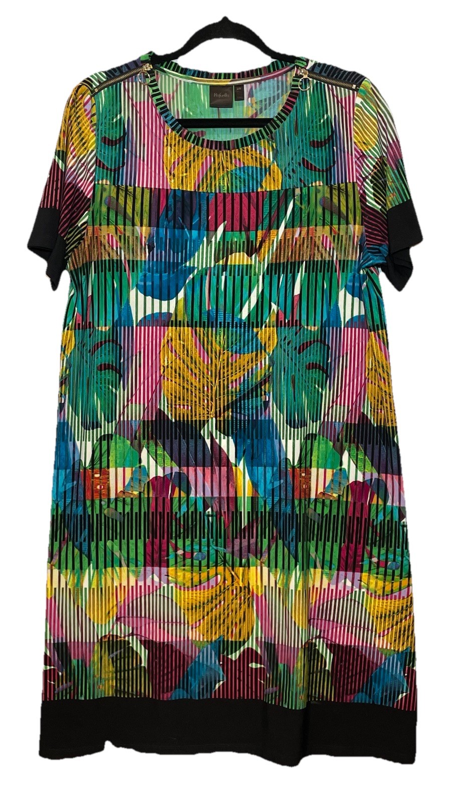 Rafaella Sheath Dress Size L Abstract Print Jersey Stretch Knit Office Church