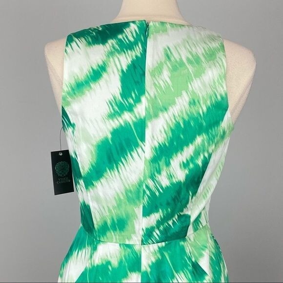 Vince Camuto Womens Sleeveless Sheath Dress Green Feline Absract Print size 10
