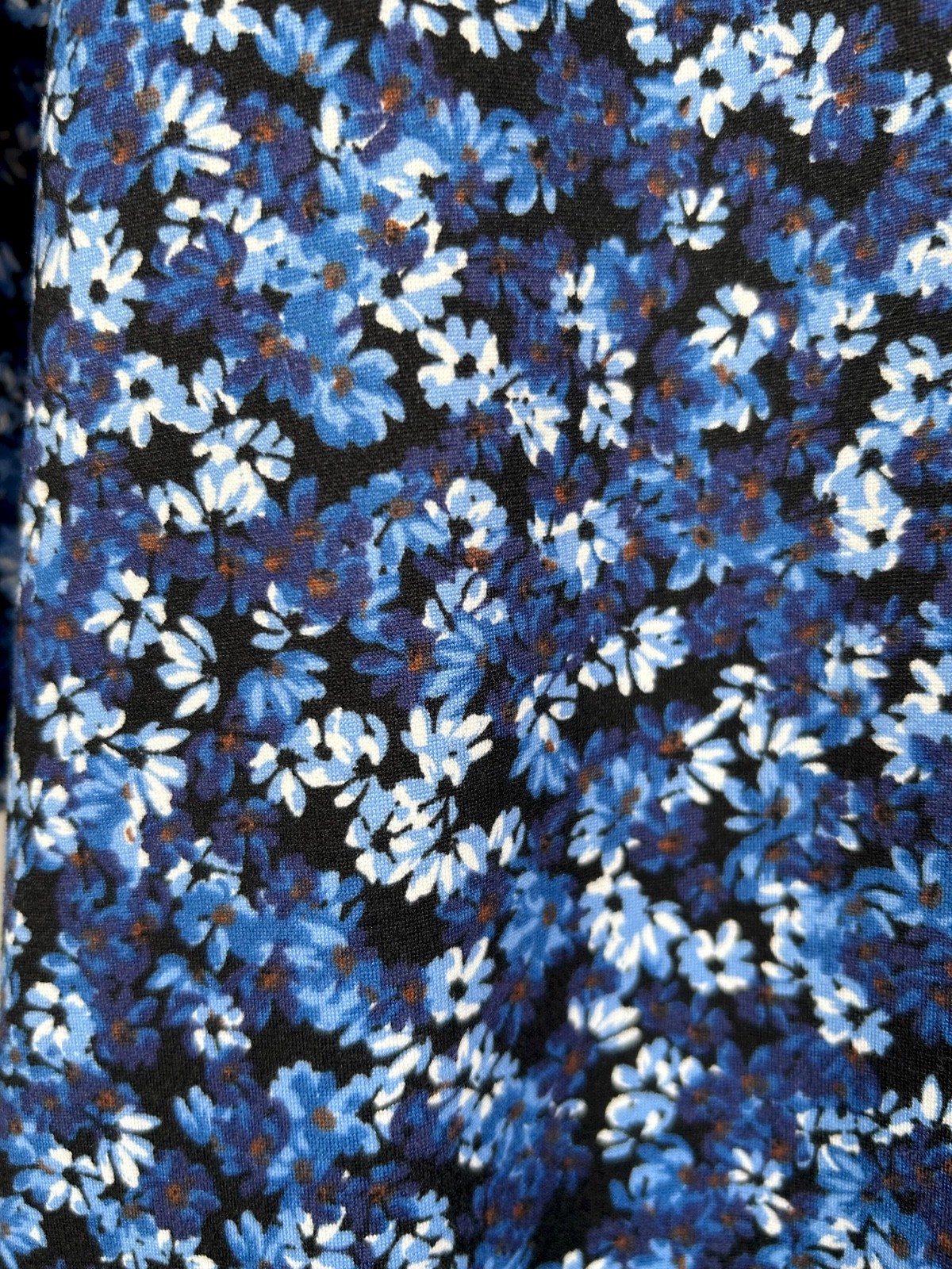 JD Williams blue ditsy floral soft peach-feel jersey 3/4sleeve tunic dress, 12