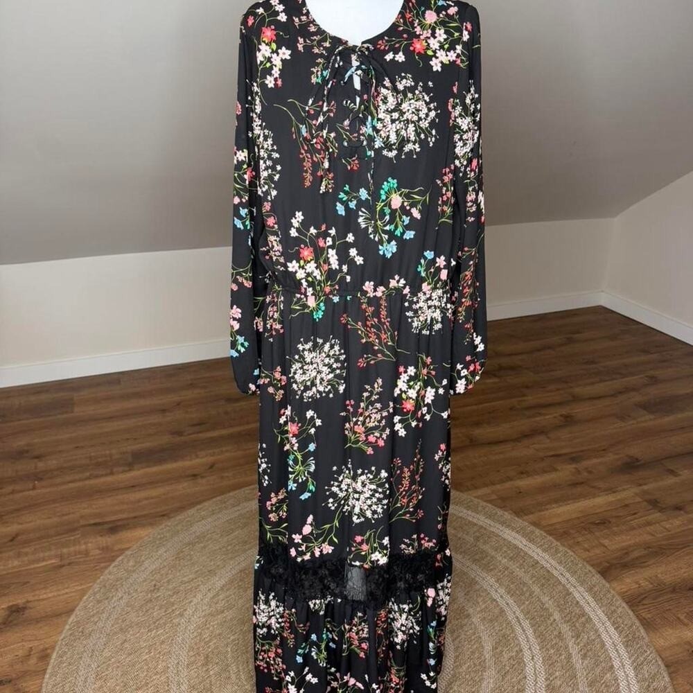 Lane Bryant Maxi Dress Cottagecore Witchy Boho Practical Magic Lace Trim Flowy