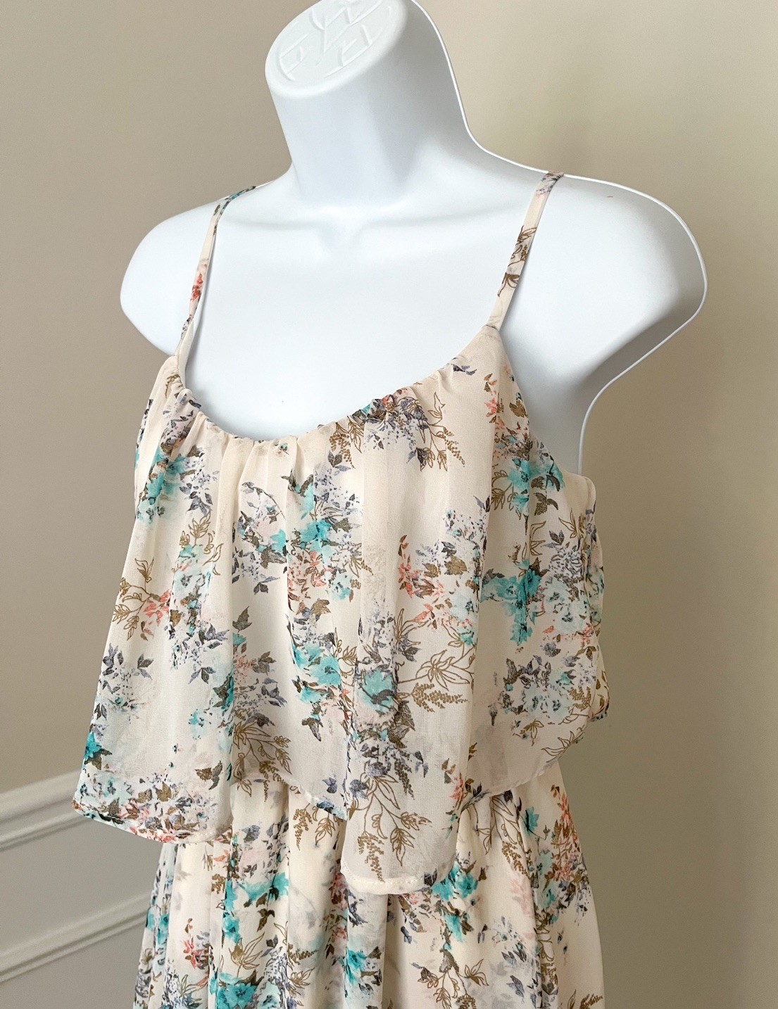 DISNEY Cinderella Collection Floral Hi Low Cottage Core Maxi Dress Women’s Small