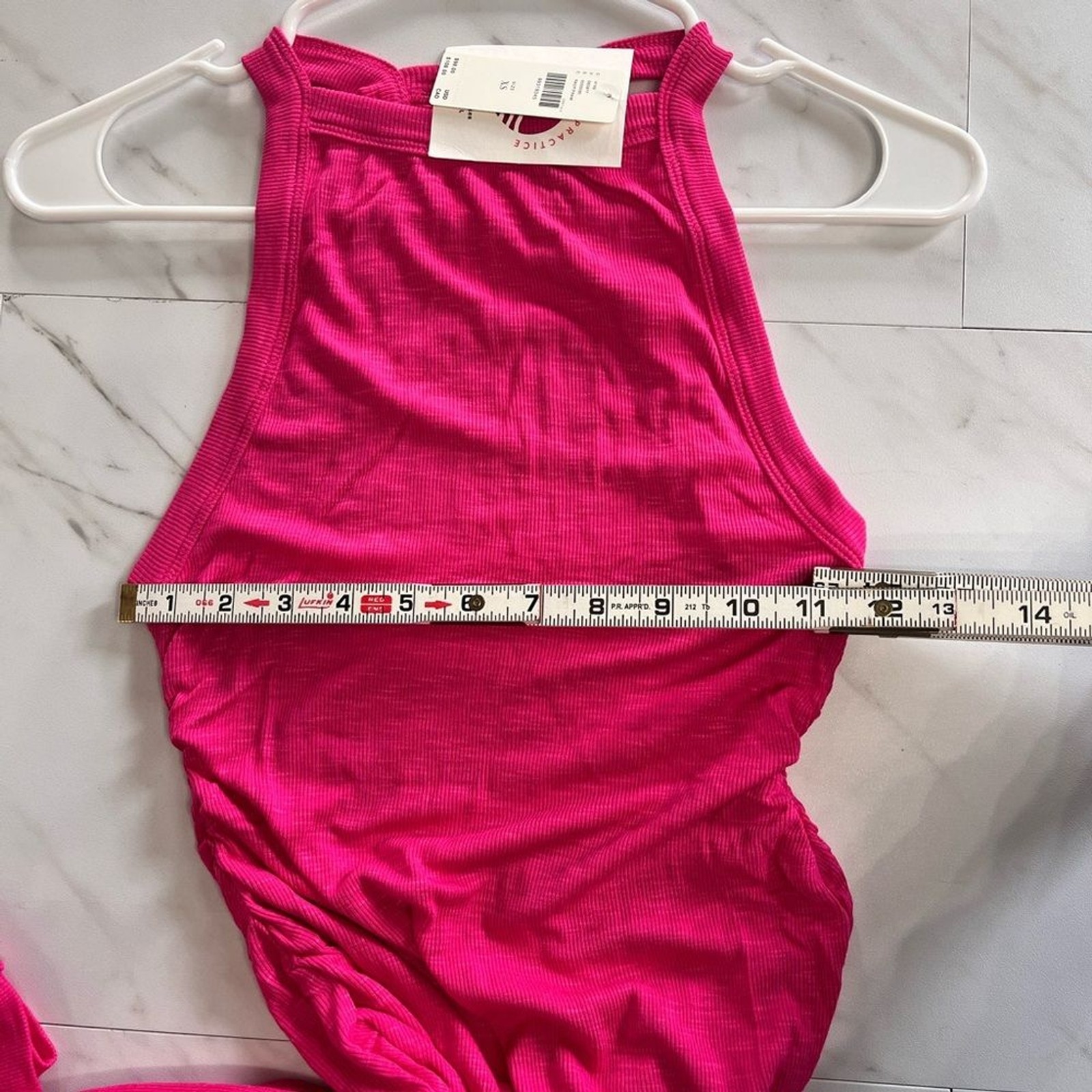 NWT Anthropologie Daily Practice Raspberry Pink Ribbed Ruched side Midi dress xs