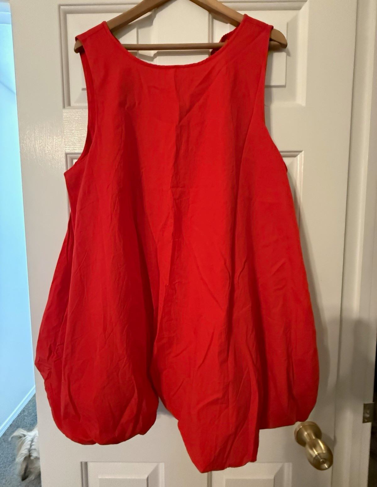 Free People Red Mini Dress Womens L Sleeveless Bubble Hem Scoop Neck OB2231911