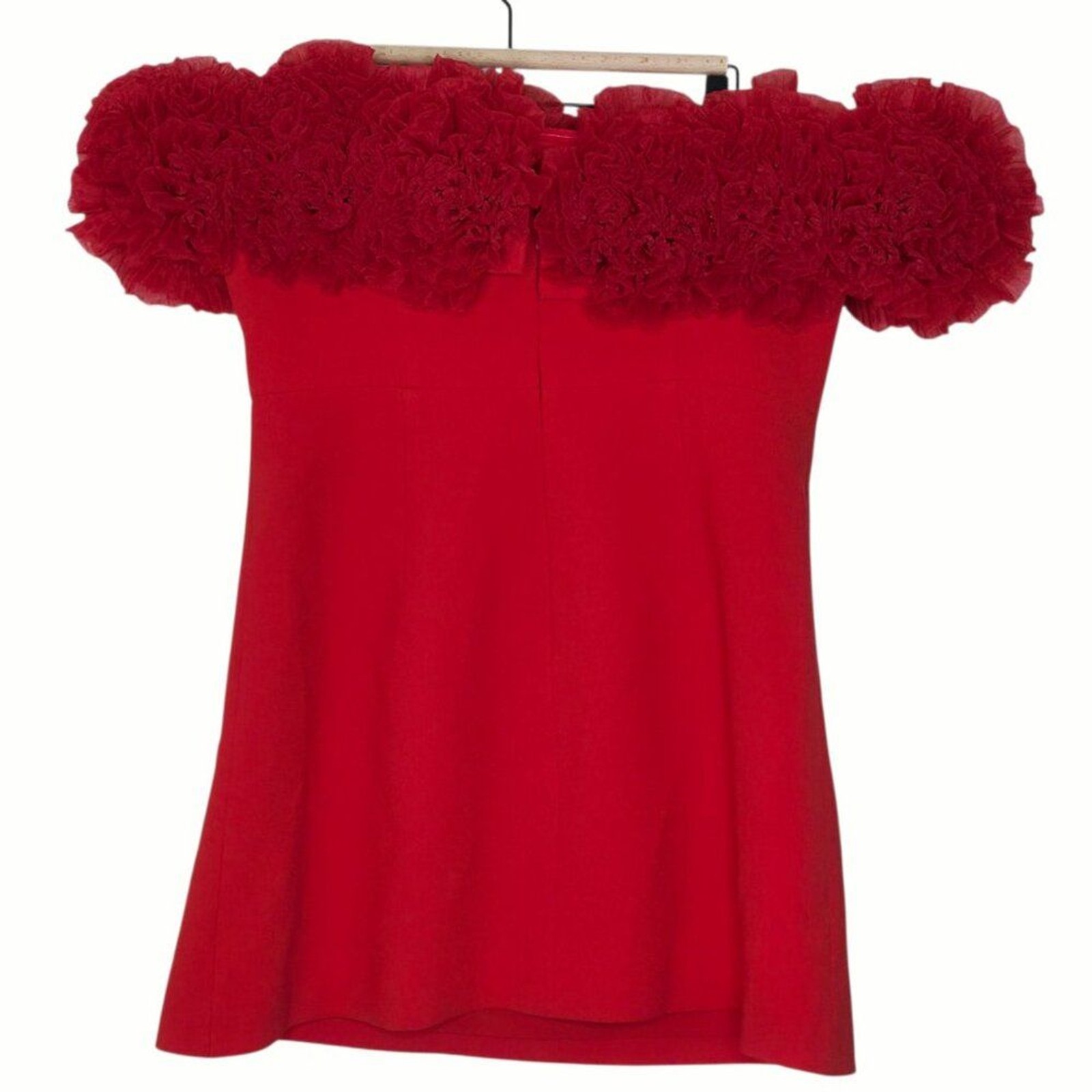 Sonya Moda Nahla Sorrento Red Off the Shoulder Rosette Mini Dress Size XL NWT