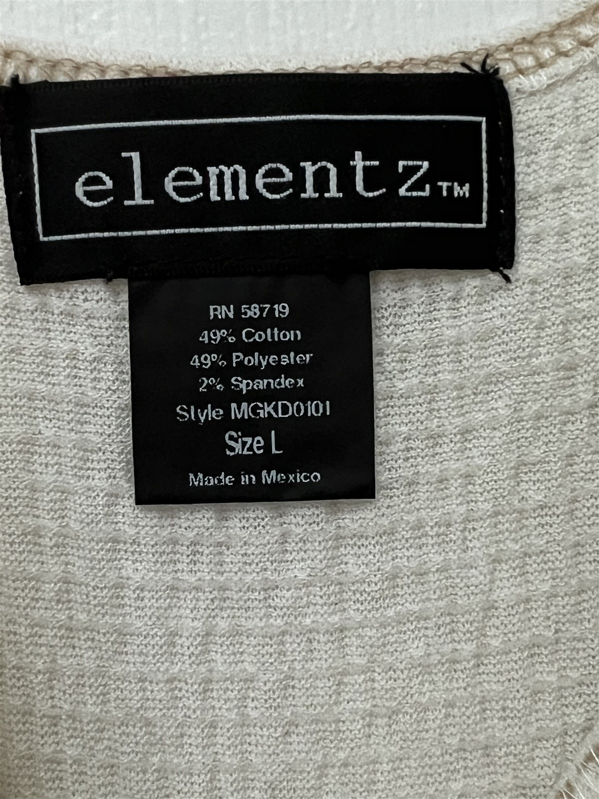 NWT Elementz Size L Crinkled Stretch Cotton Blend Embroidered V Neck Sundress