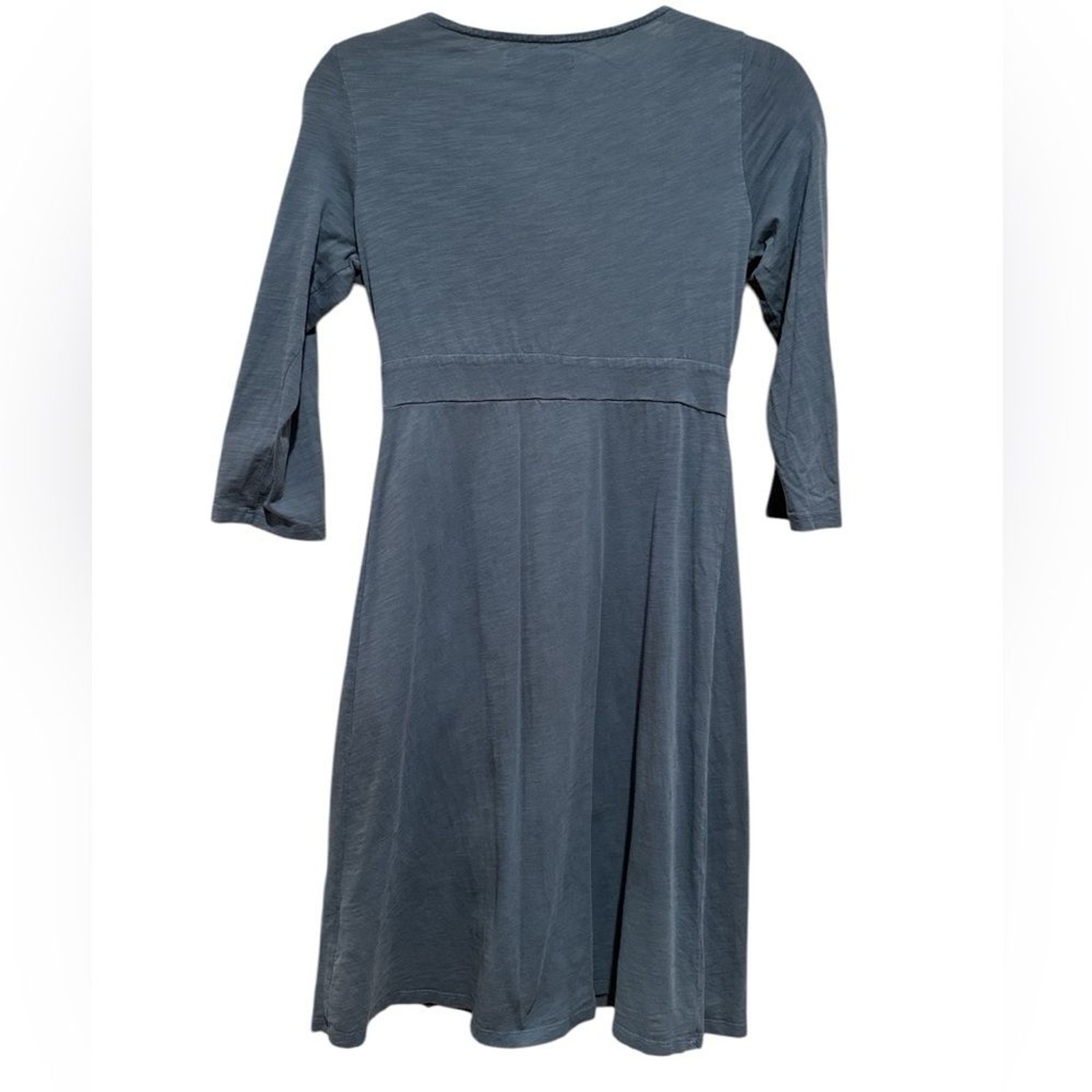 BODEN 3/4 SLEEVE BLUE NOTCH OFFICE JERSEY MINIMALIST DRESS 4R