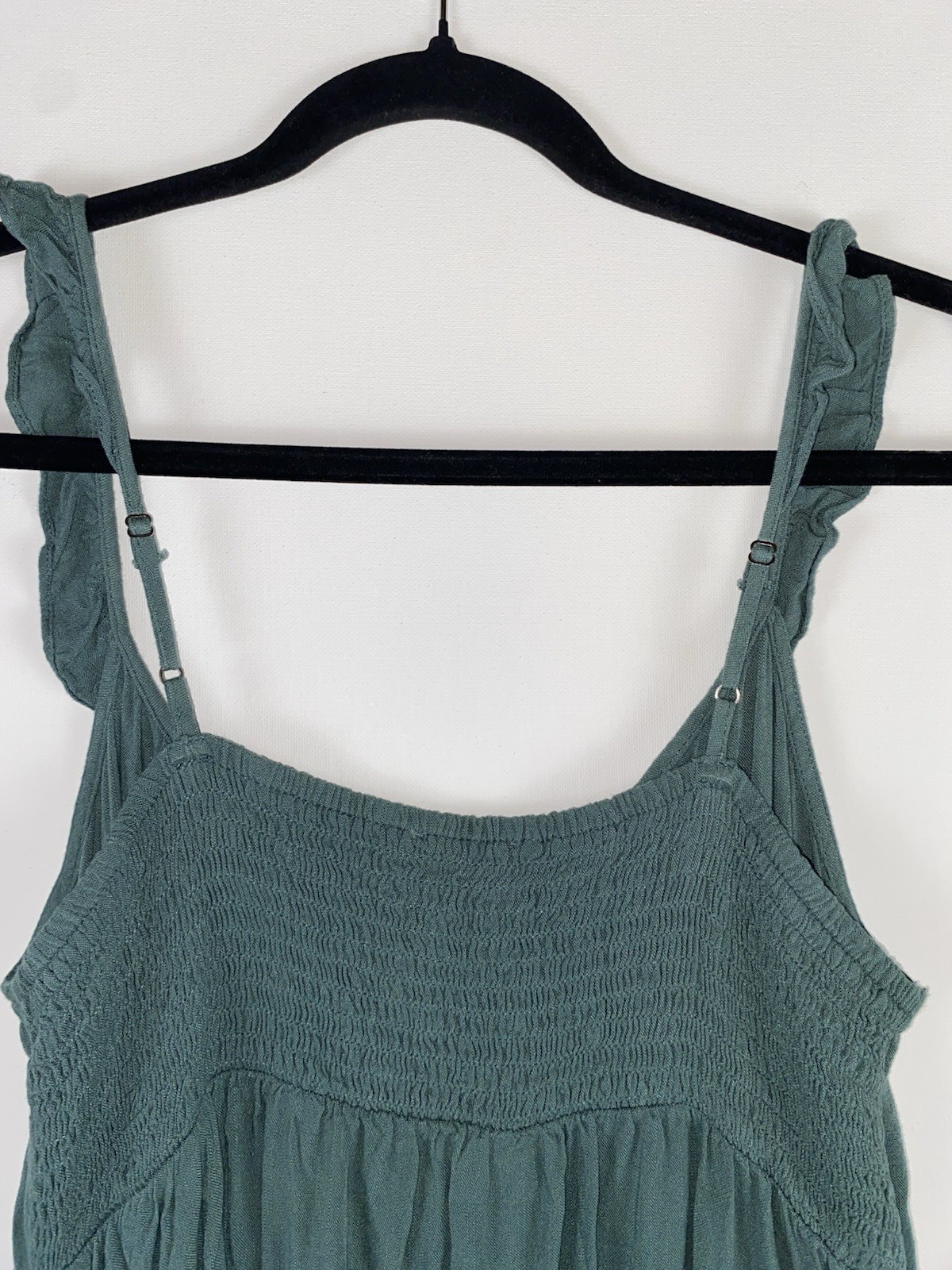 Becool Green Button Front Sundress Adjustable Straps Size Large
