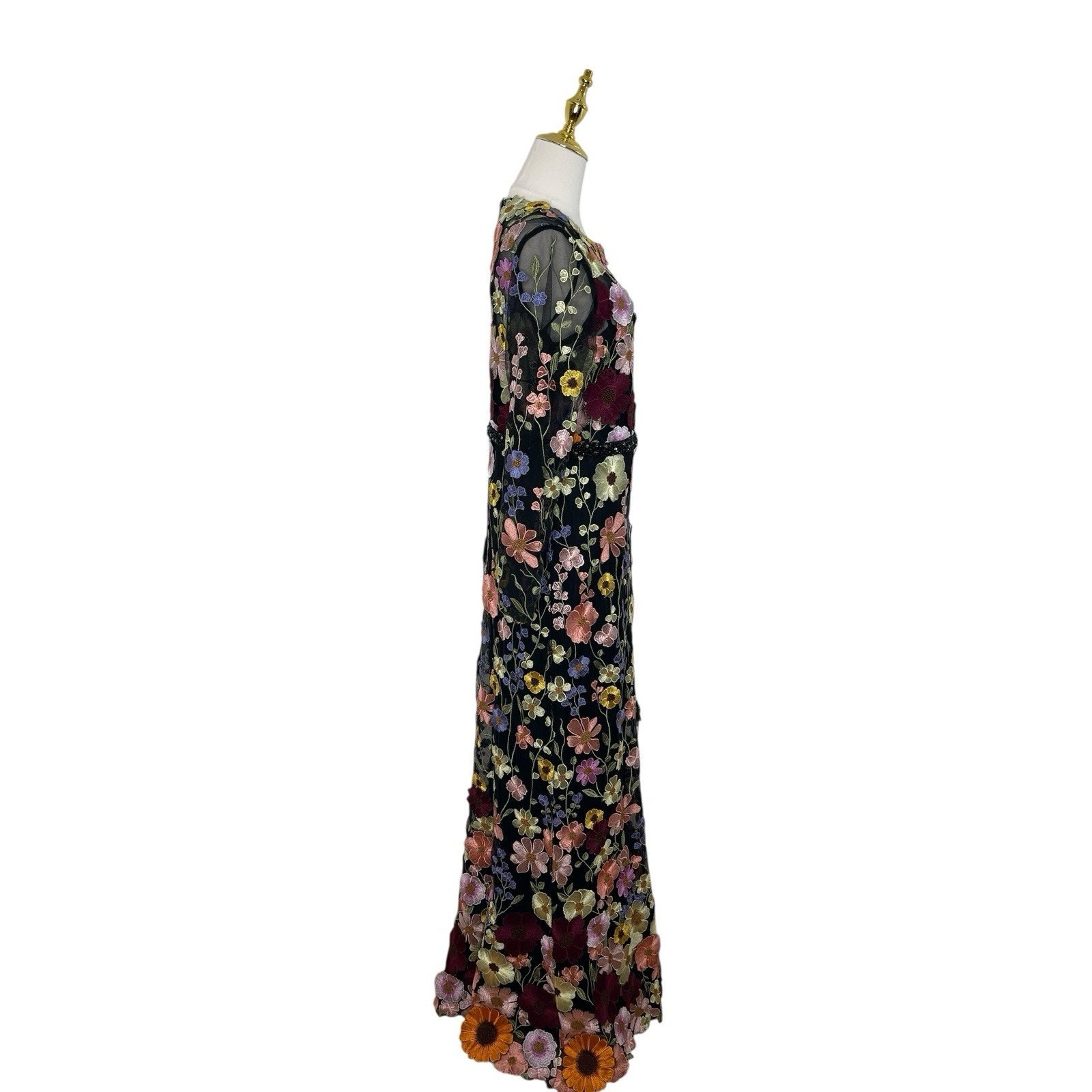 Mac Duggal 68201 Embroidered Appliqué High Neck Trumpet Gown Size 10 $798