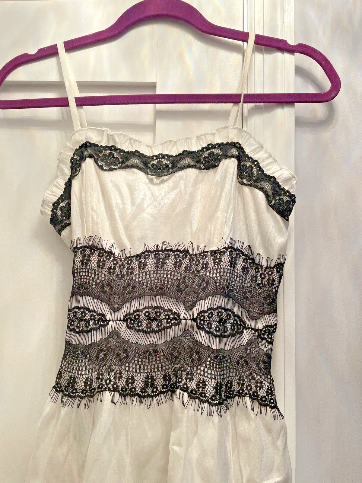 SUMMERS COMING! NWT Grass Collection White/Black Strappy Dress Jr Sz M $59 Ret